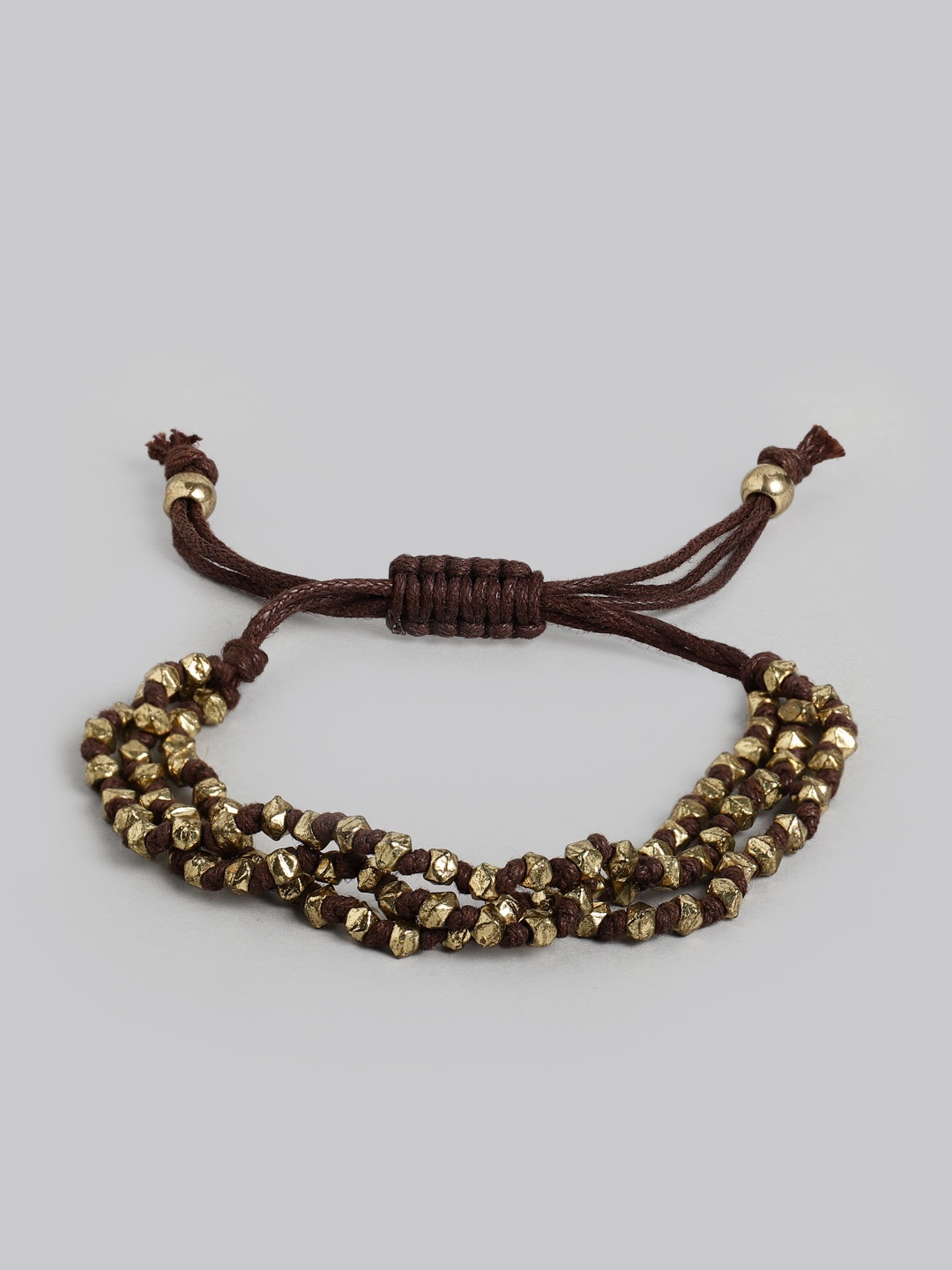 

RICHEERA Women Brown & Gold-Plated Wraparound Bracelet