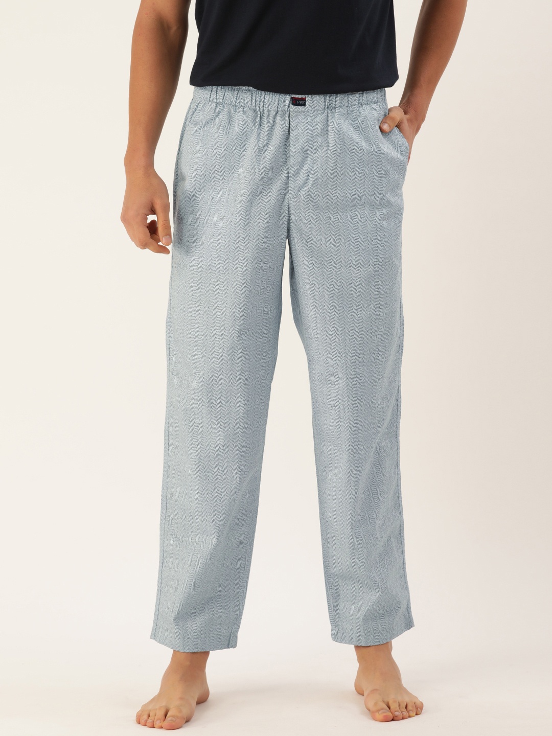 

IVOC Men Blue Printed Pure Cotton Lounge Pants