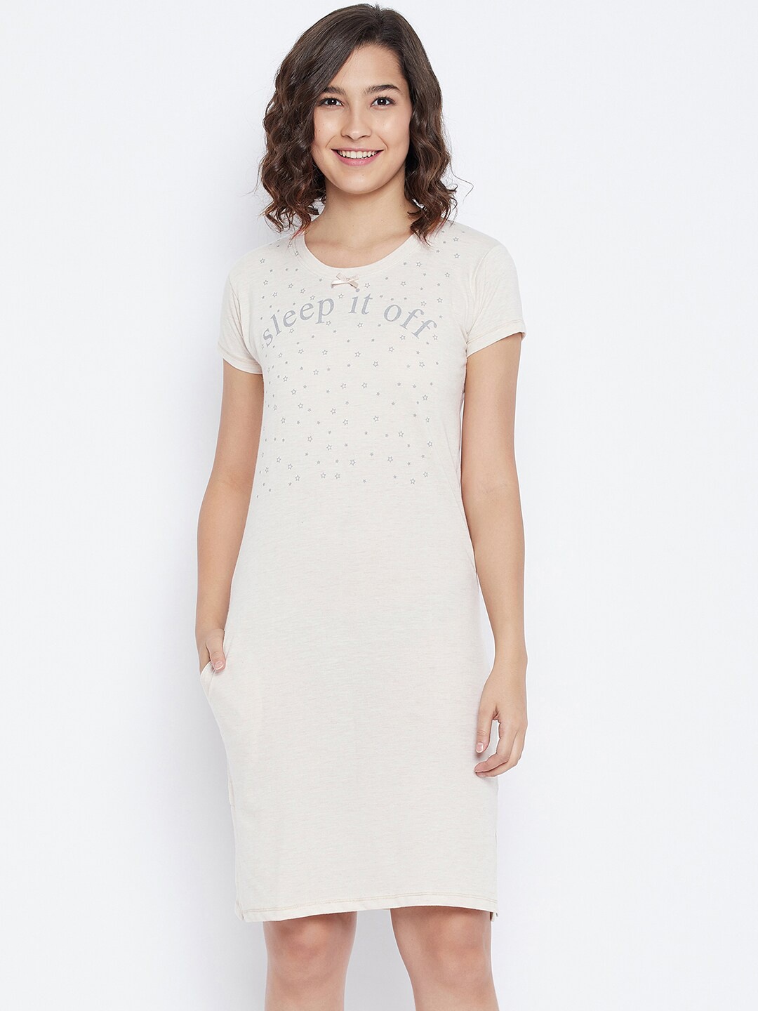 

Austin wood Women White Printed Nightdress