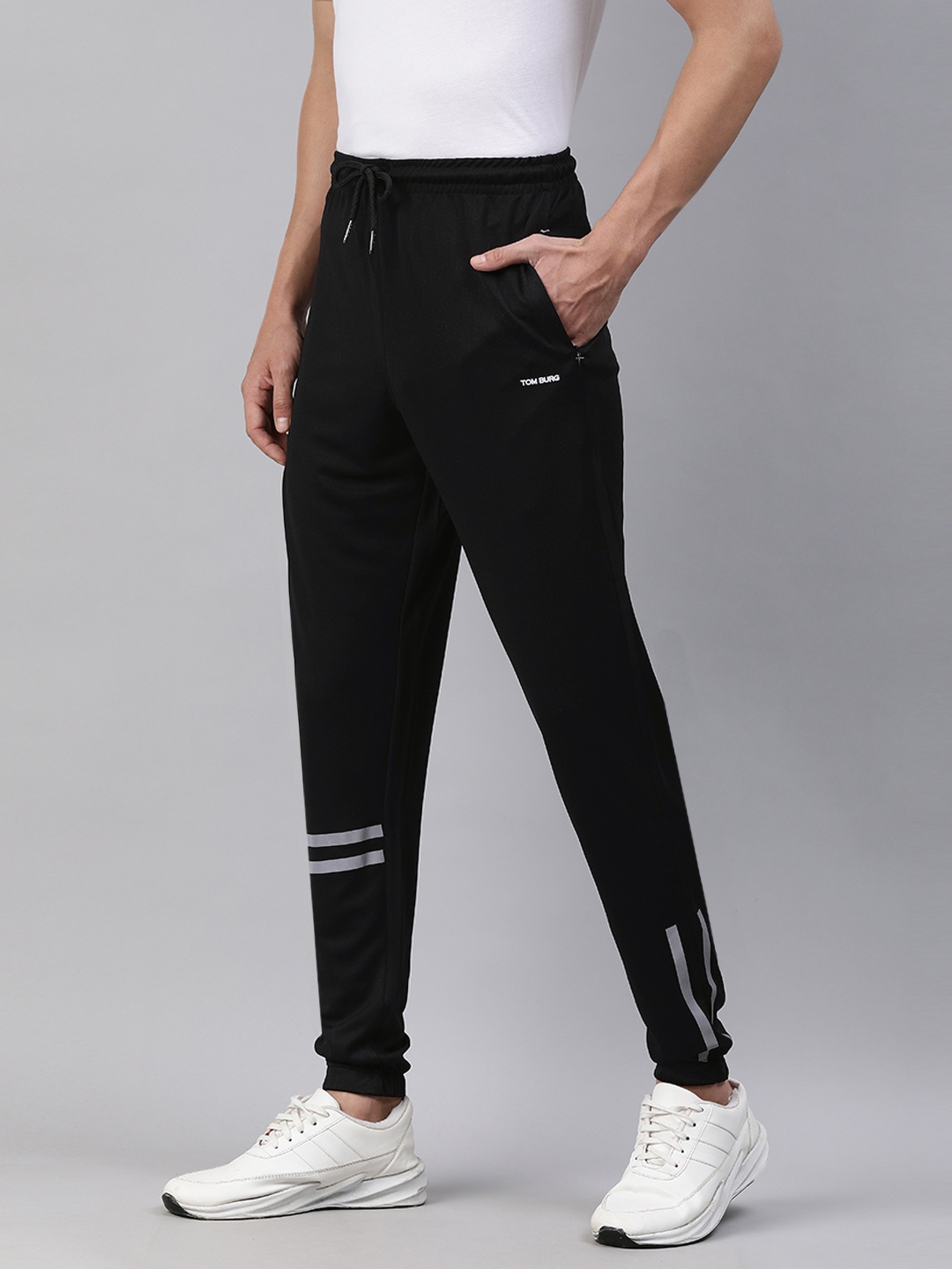 

TOM BURG Men Black Sports Premium Track Pants