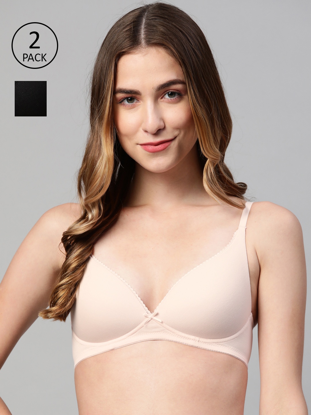 

Marks & Spencer Pack of 2 Beige & Black Lightly Padded T-shirt Bra