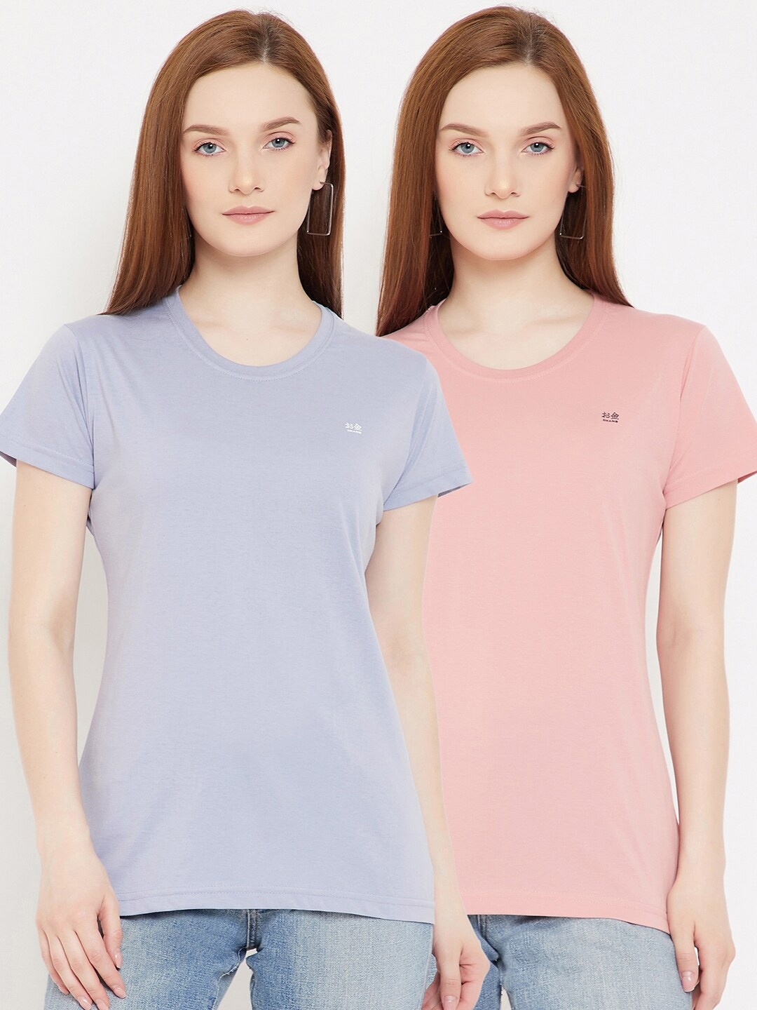 

Okane Women Pack Of 2 Blue & Pink T-shirt