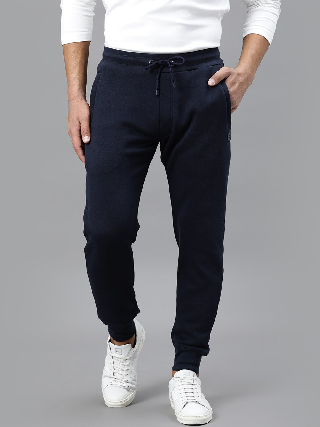 

RARE RABBIT Men Navy Blue Solid Joggers