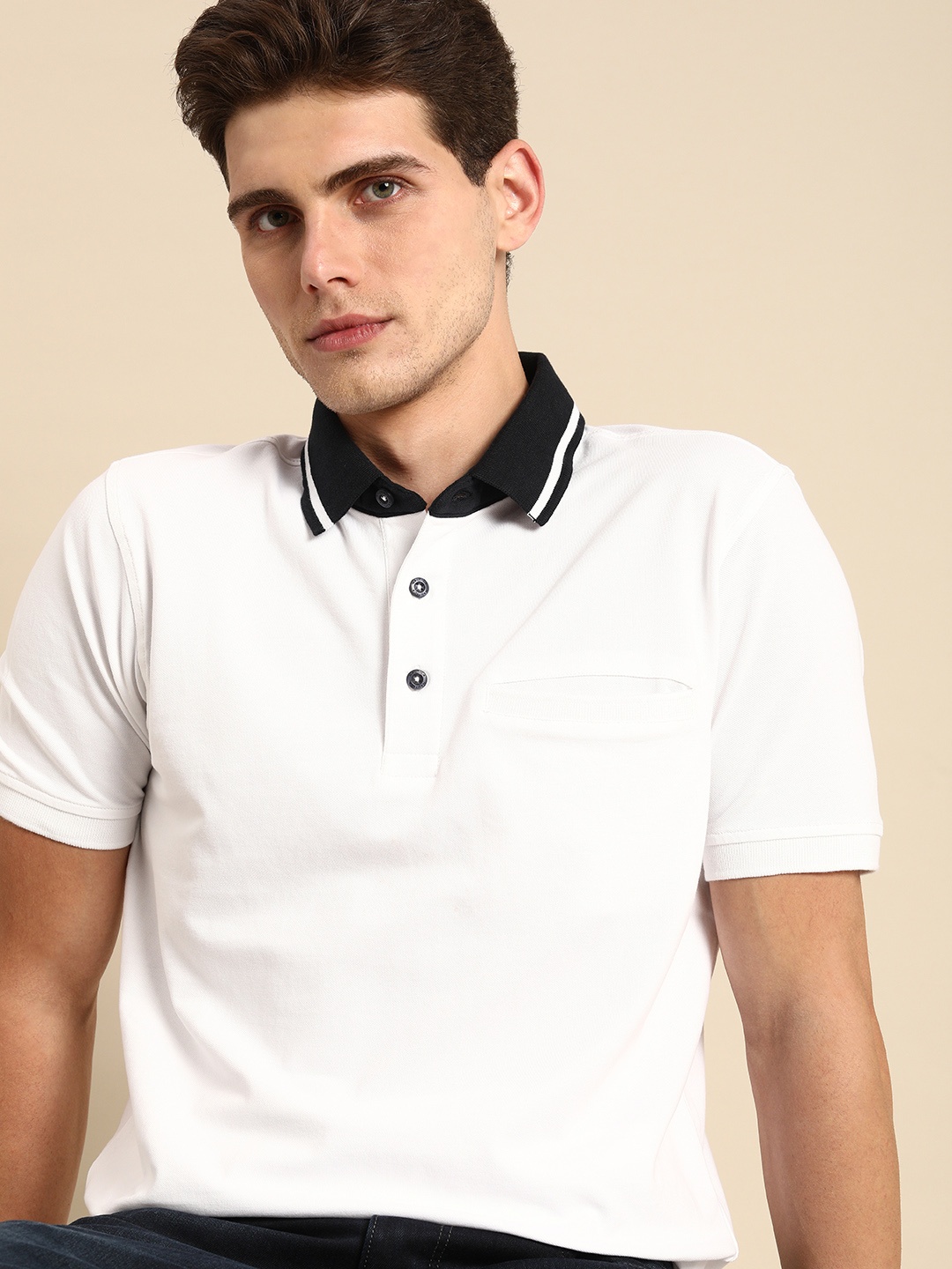 

Nautica Men White Solid Polo Collar Regular Fit Casual T-shirt