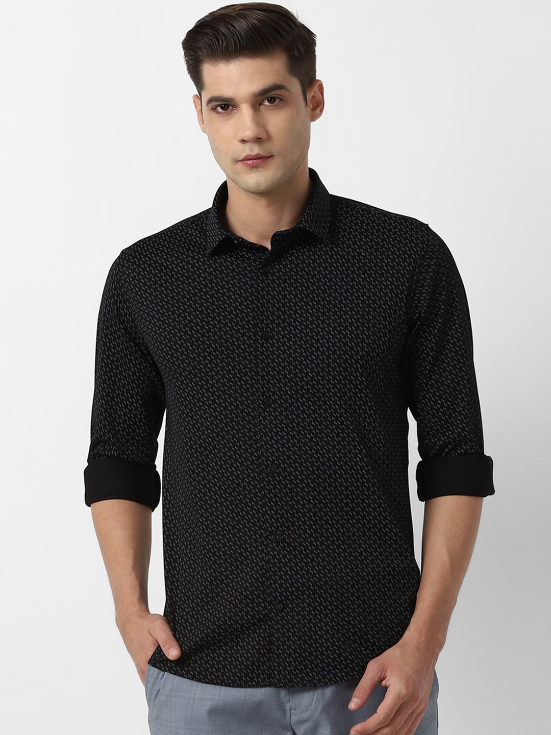 

Louis Philippe Sport Men Black Slim Fit Opaque Printed Casual Shirt