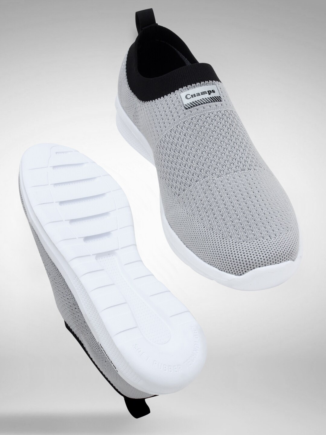 

Champs Men Grey Woven Design Slip-On Sneakers