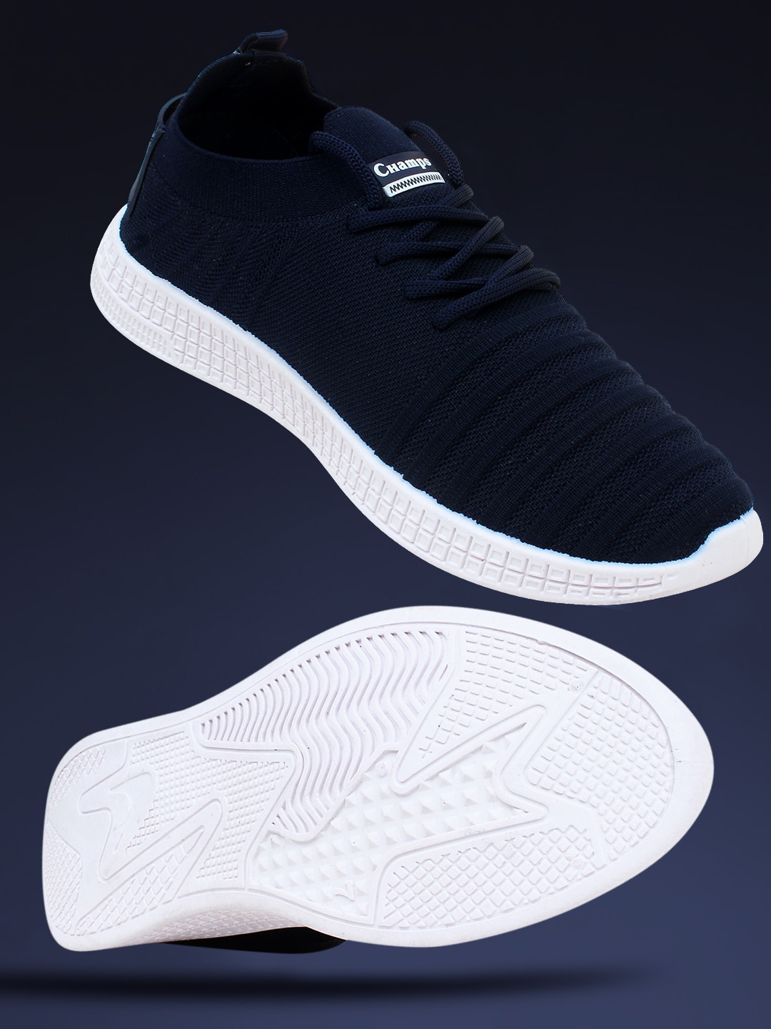 

Champs Men Navy Blue Woven Design Sneakers