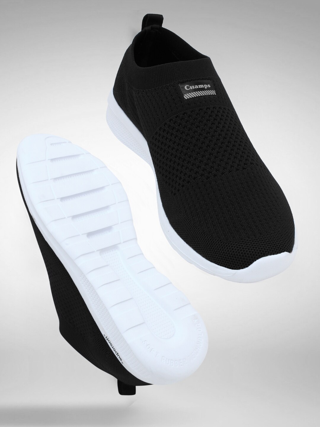 

Champs Men Black Woven Design Slip-On Sneakers