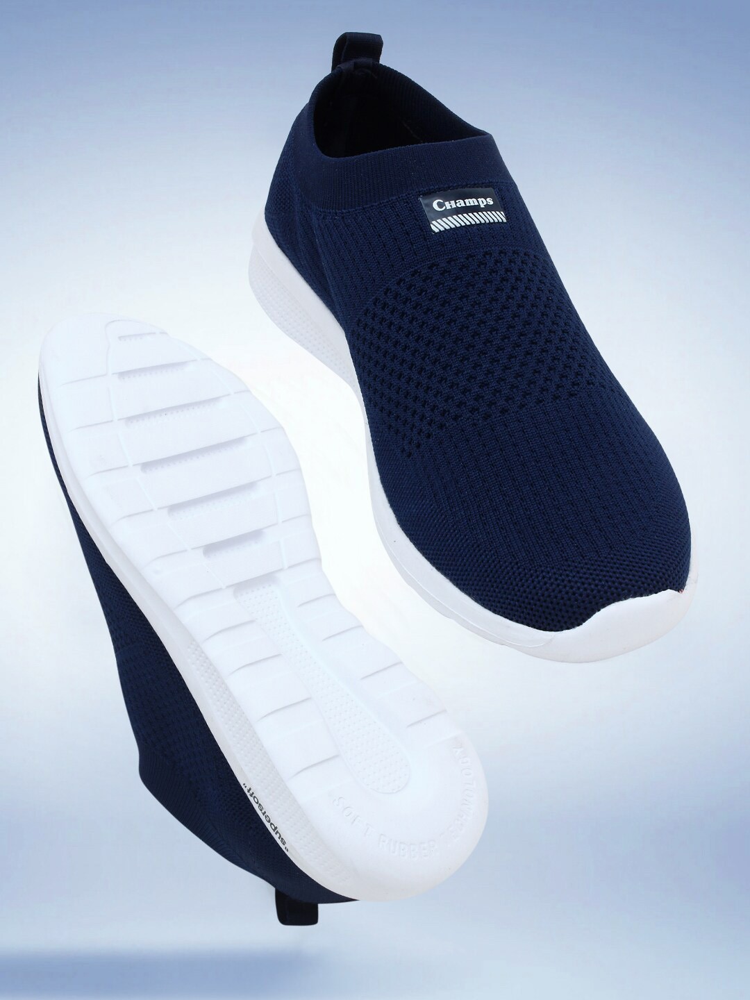 

Champs Men vy Blue Woven Design Slip-On Sneakers, Navy blue