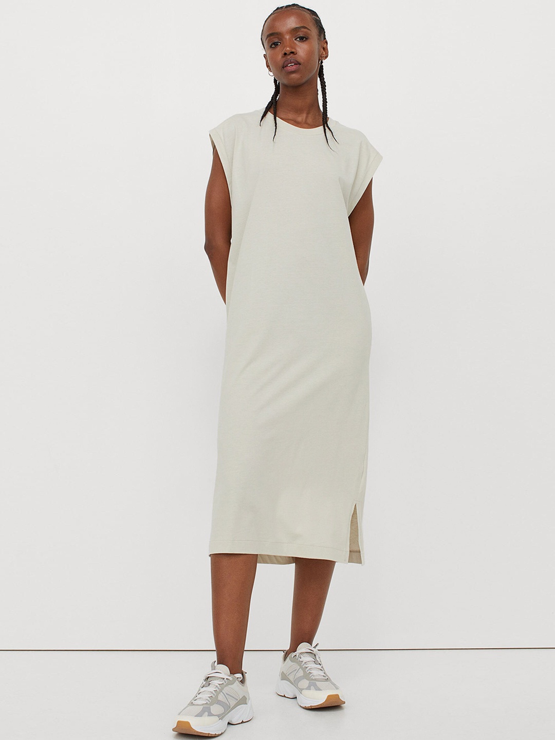 

H&M Women Light Green Sleeveless jersey dress