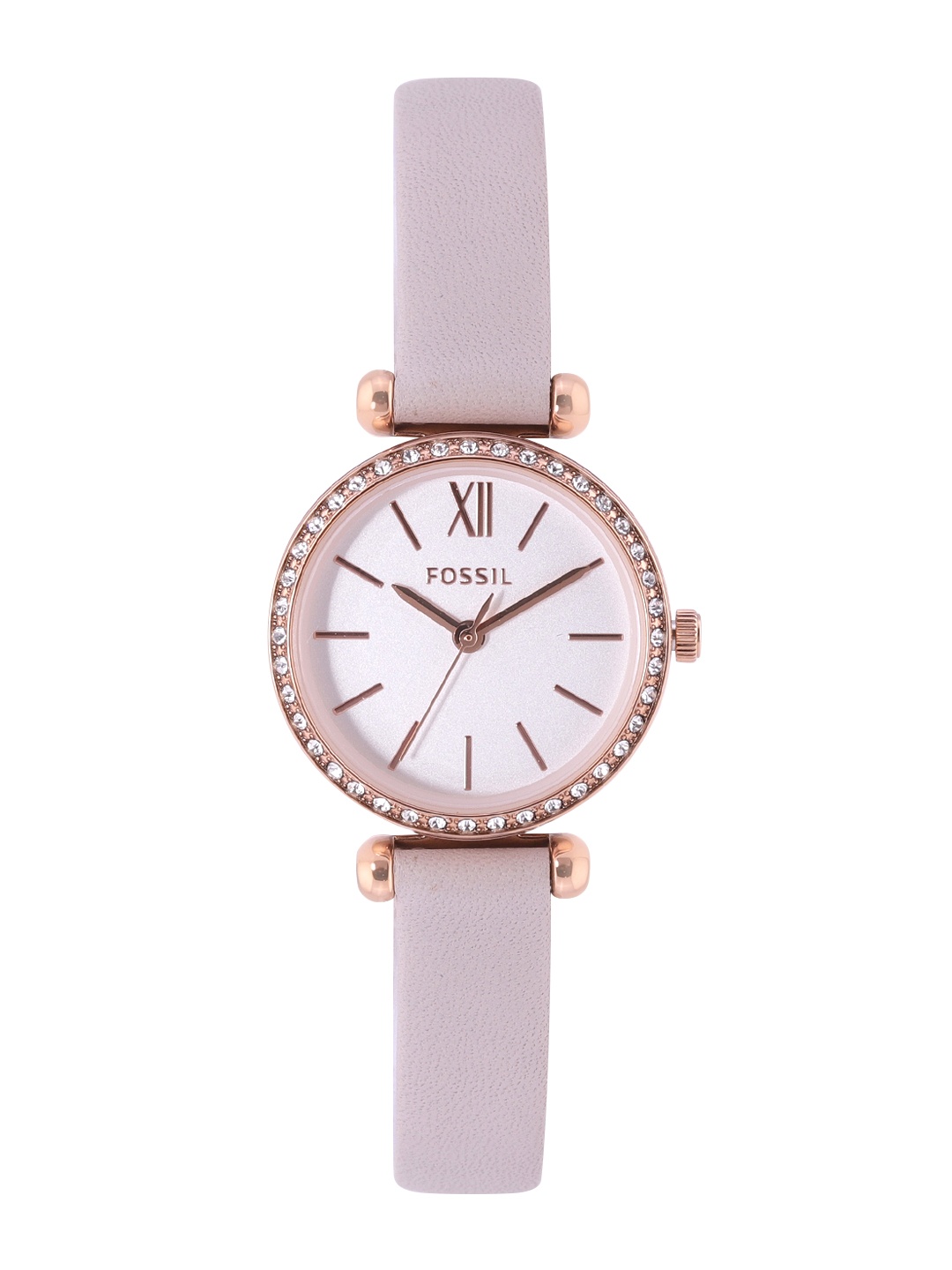 

Fossil Women White Dial & Grey Leather Straps Analogue Watch BQ3505