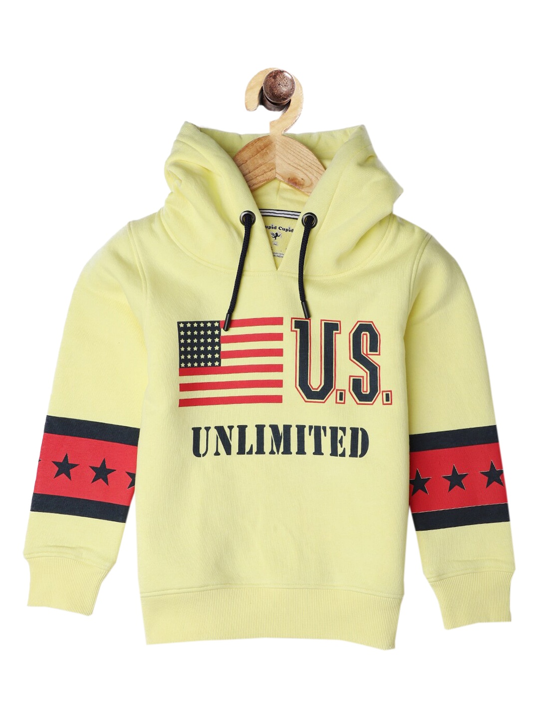 

Stupid Cupid Boys Yellow Printed Sweatshirt