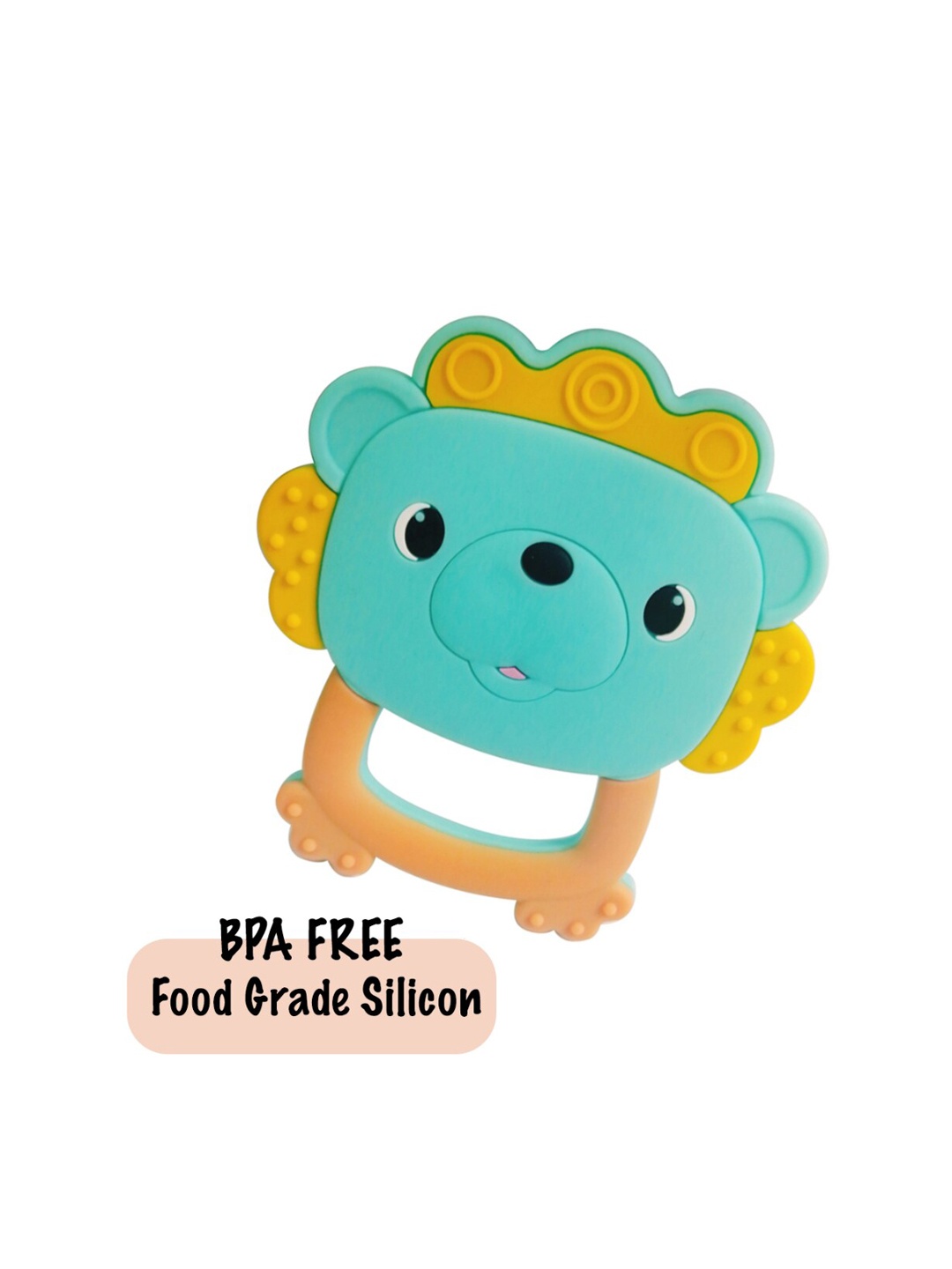 

GUCHIGU Infants Turquoise Blue & Yellow BPA & Paraben Free Chew Teether Toy