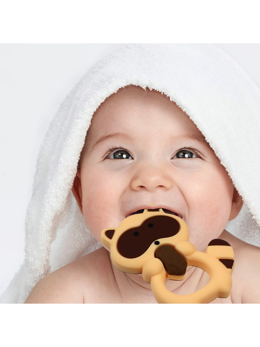 

GUCHIGU Infant Kids Khaki-Coloured & Beige Printed Teethers