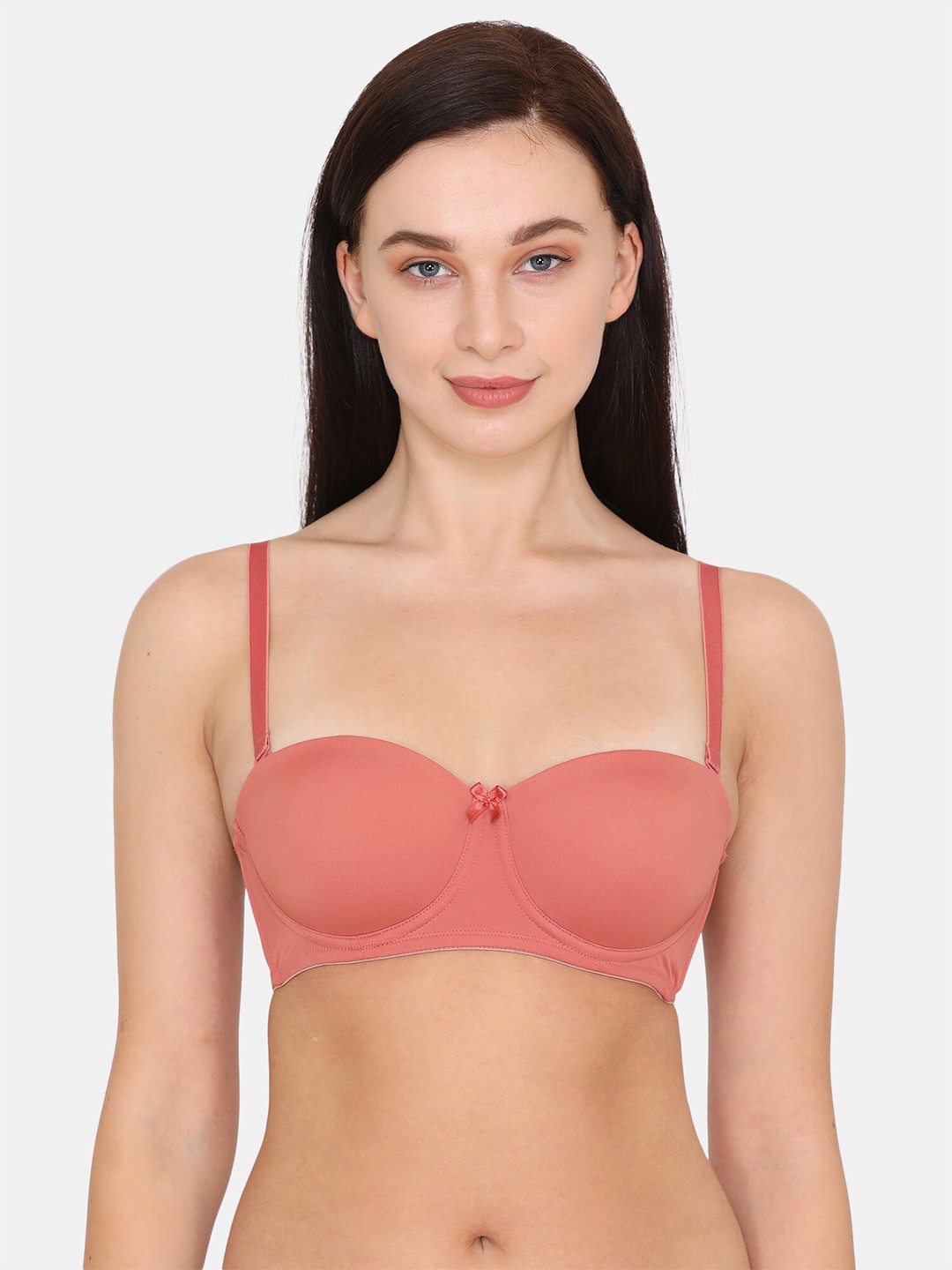

Rosaline by Zivame Peach Solid T-Shirt Bra - Non-Wired Non-Padded