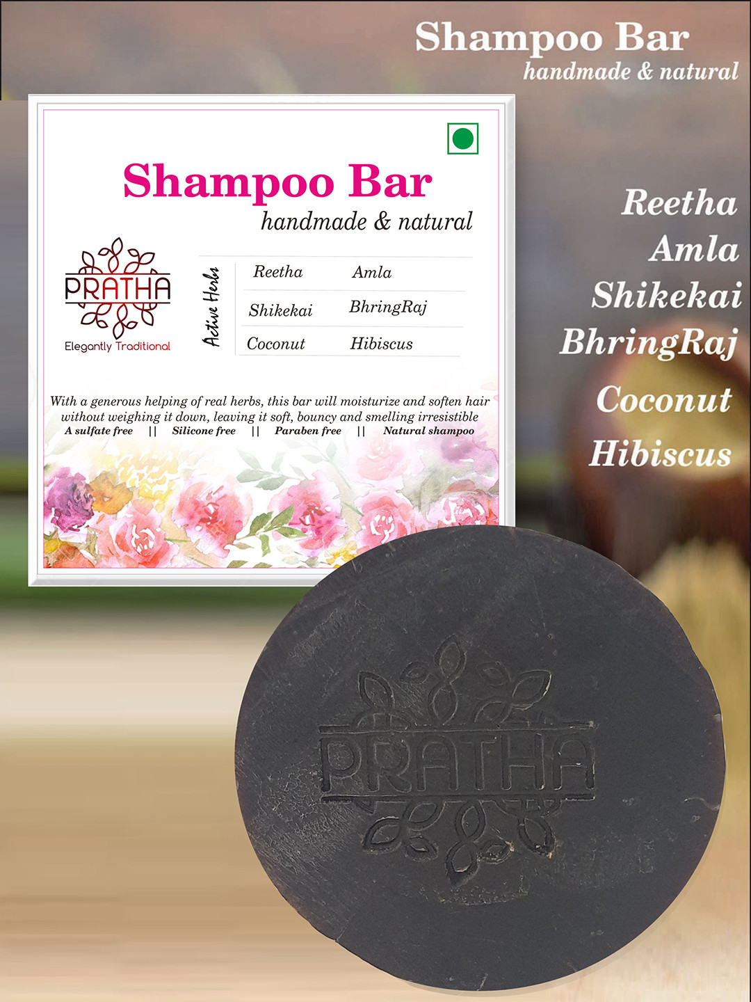 

Pratha Brown Shikakai Shampoo Bar 100 g