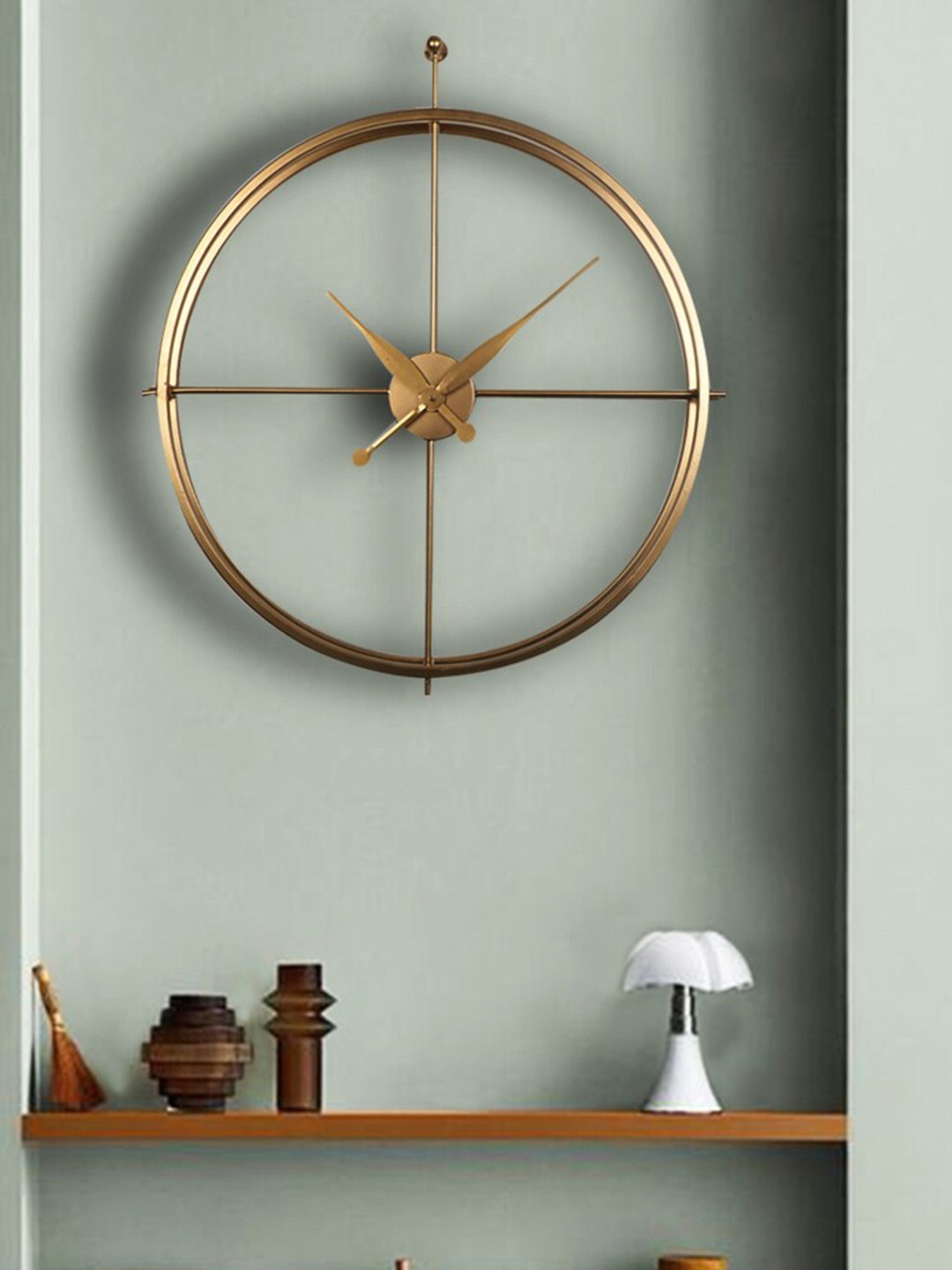 

THE ARTMENT Gold-Toned Contemporary Wall Clock