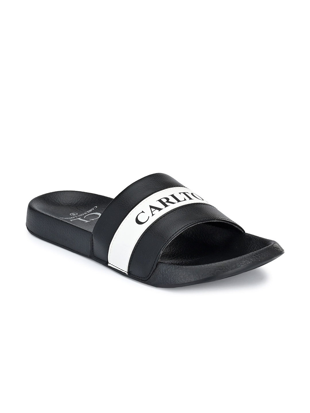 

Carlton London Men Black & White Printed Sliders