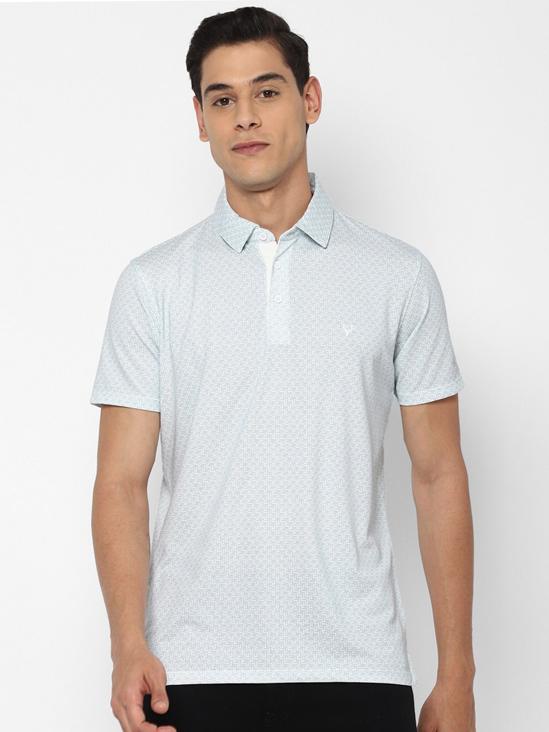 

Allen Solly Men Blue Polo Collar Applique T-shirt