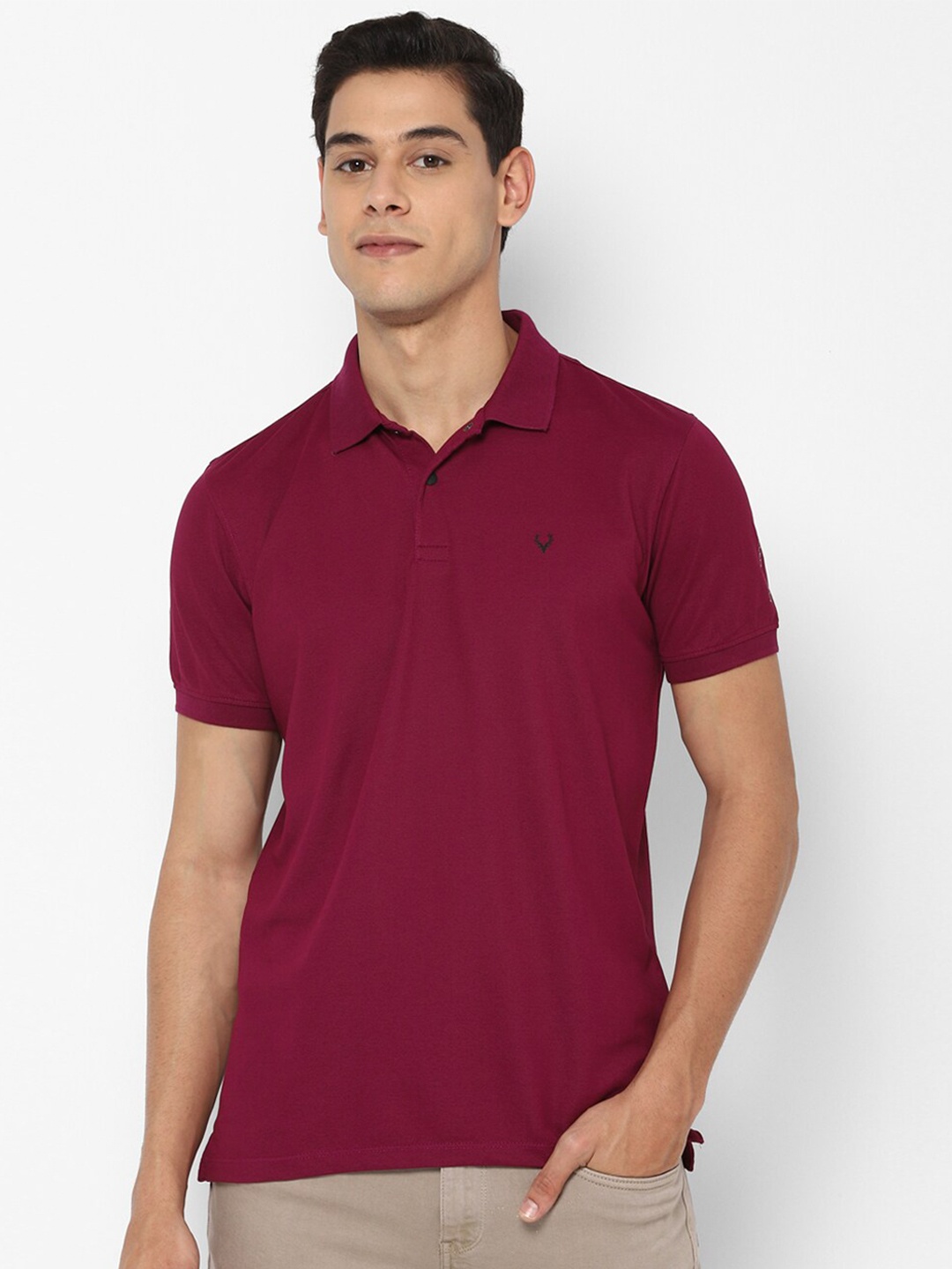 

Allen Solly Men Maroon Polo Collar T-shirt