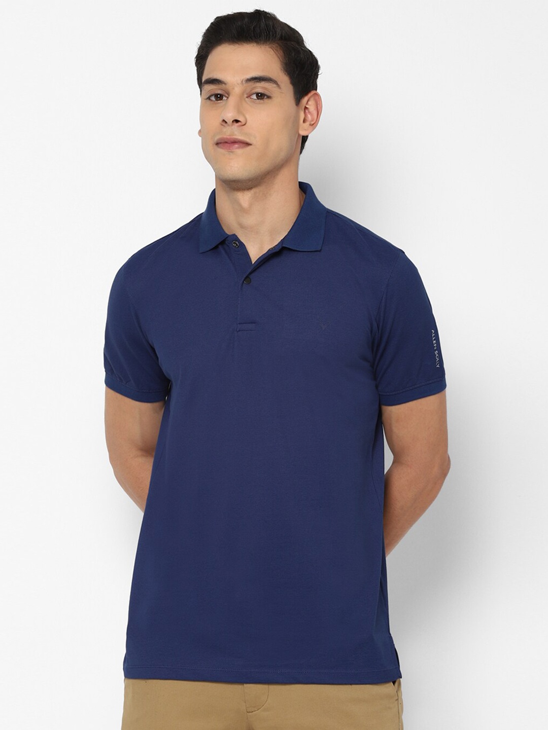 

Allen Solly Men Navy Blue Polo Collar T-shirt