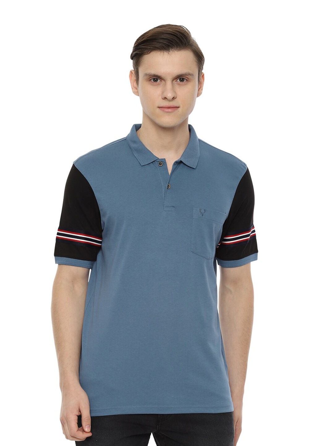 

Allen Solly Men Grey Polo Collar Pockets T-shirt