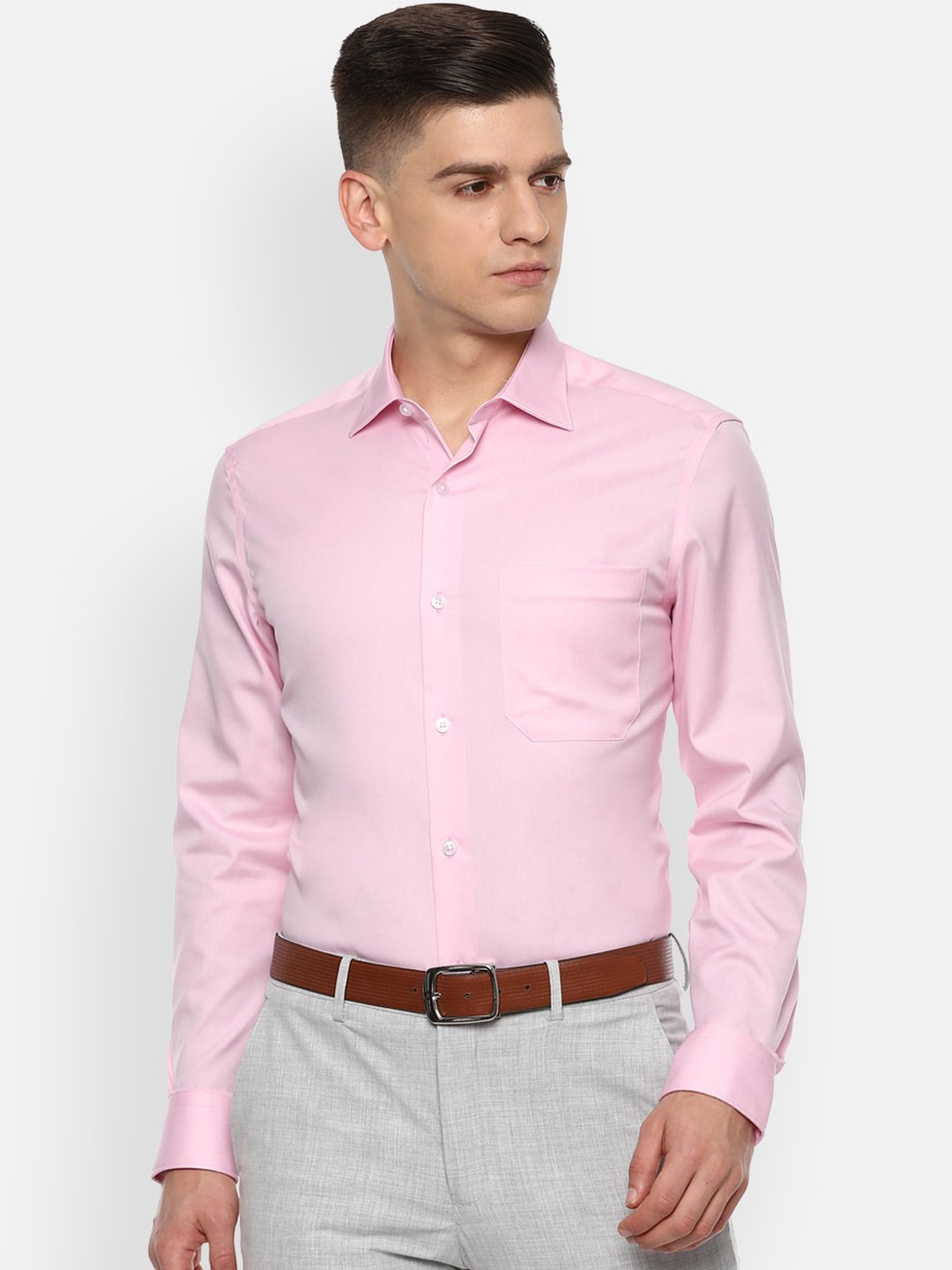 

Louis Philippe Permapress Men Pink Opaque Casual Shirt