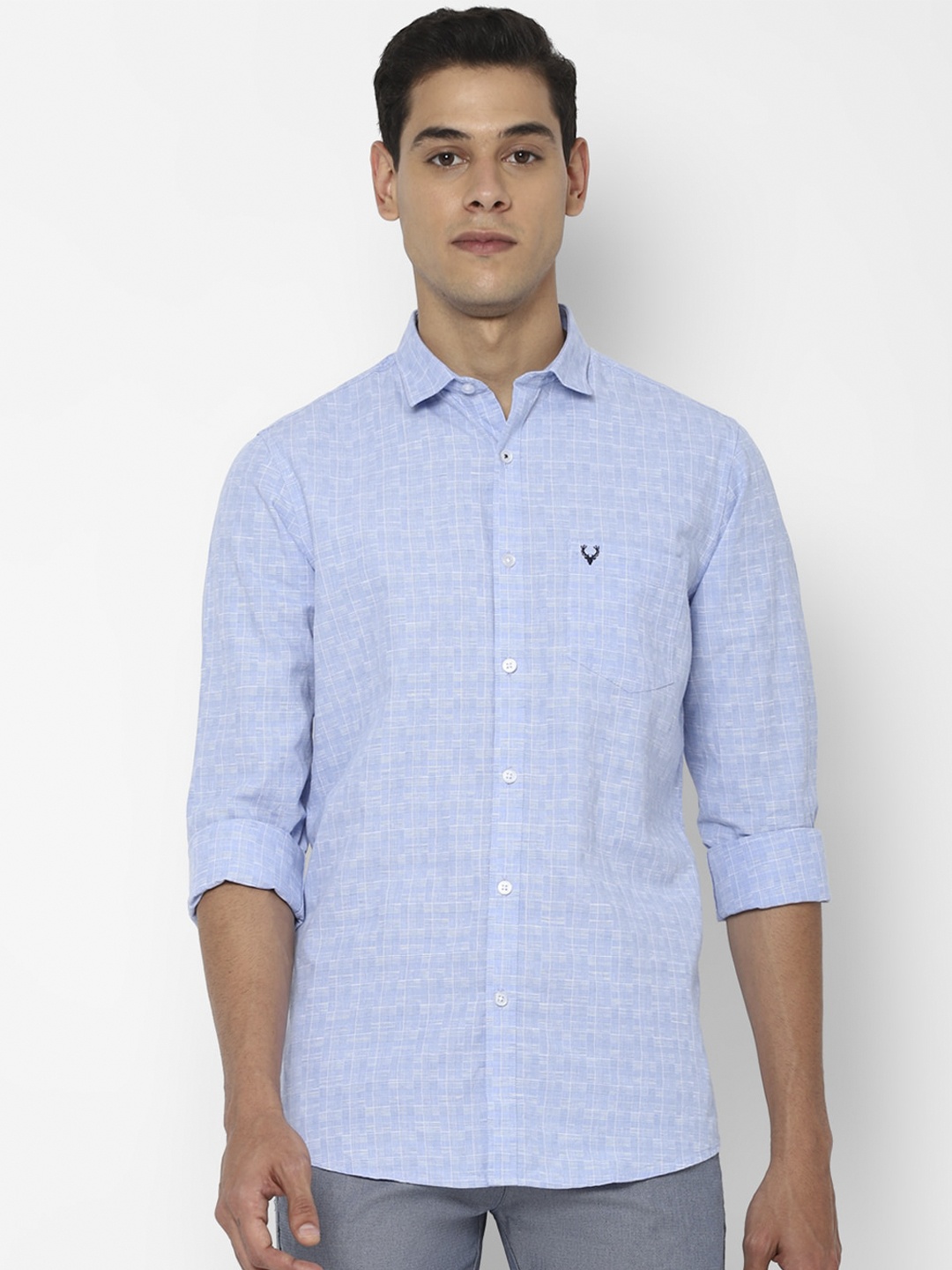 

Allen Solly Men Blue Slim Fit Opaque Checked Casual Shirt