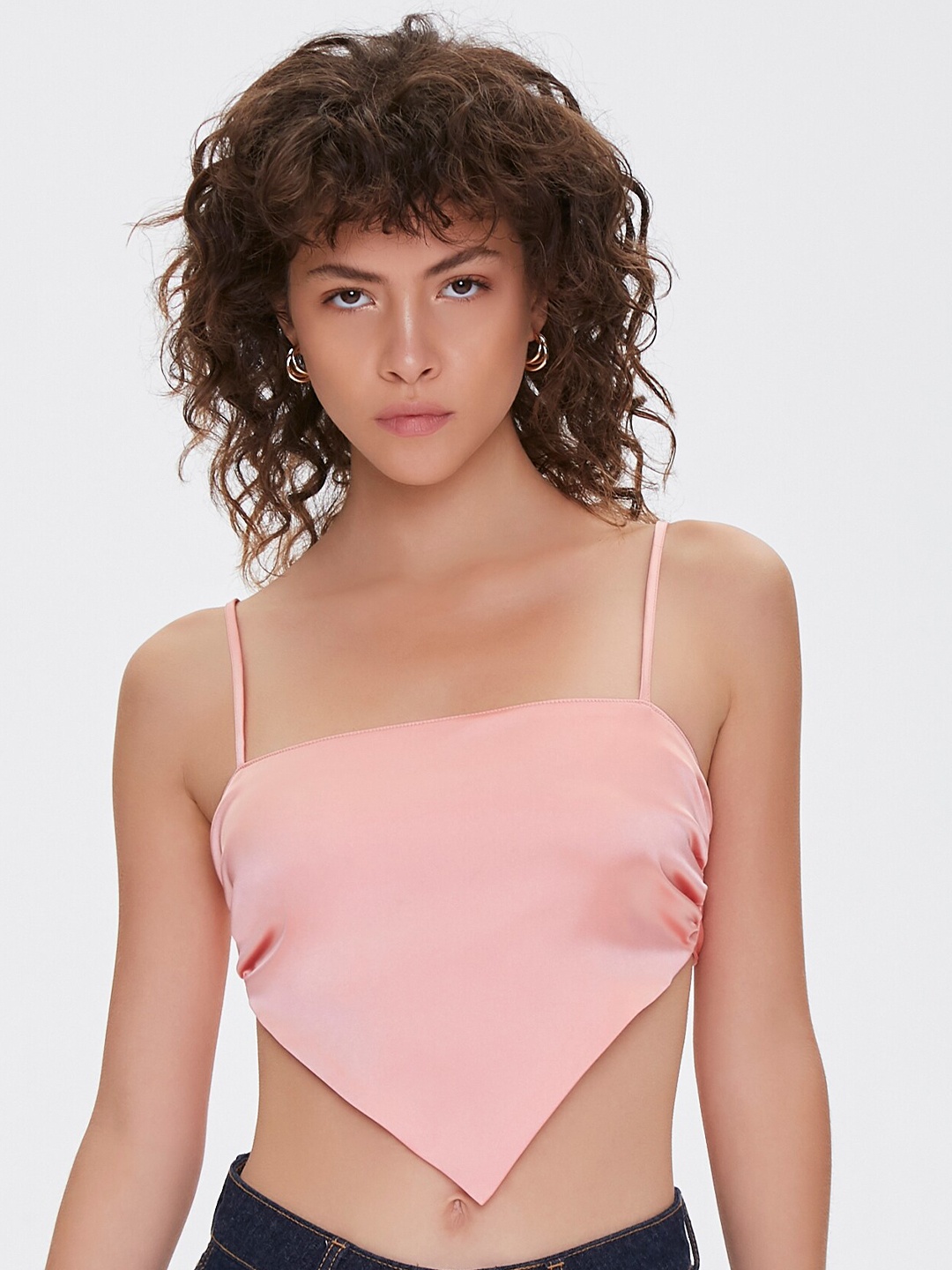 

FOREVER 21 Pink Fitted Crop Top