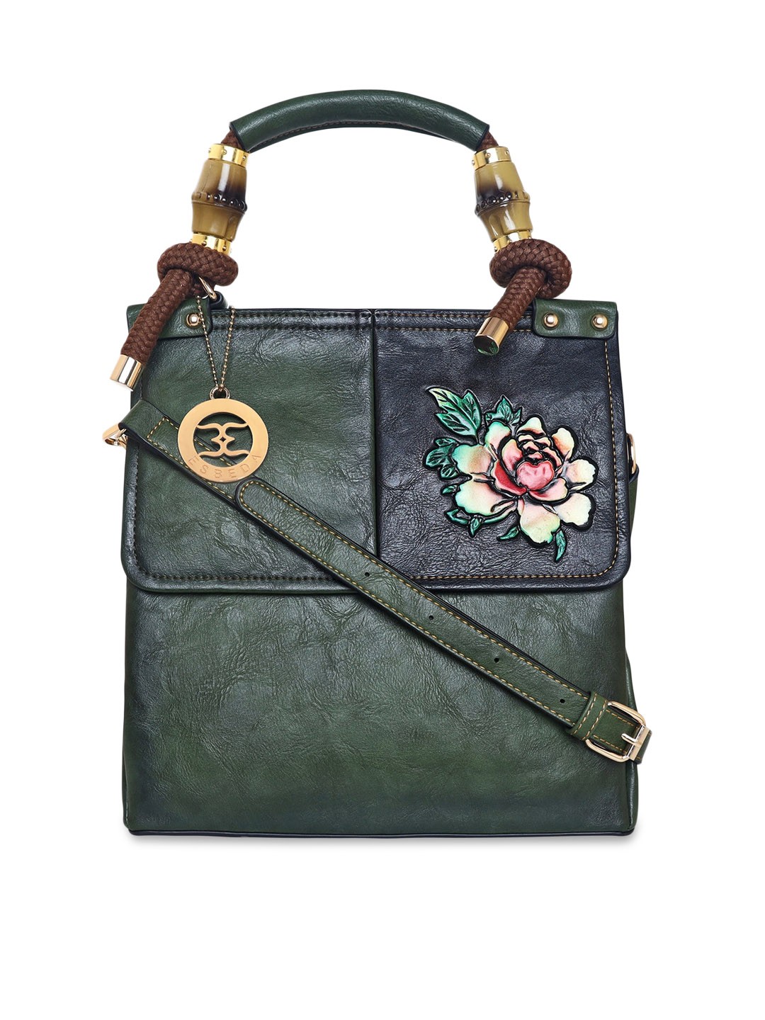 

ESBEDA Green PU Structured Handheld Bag