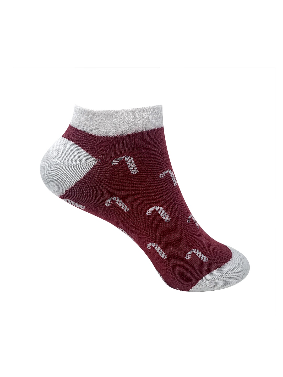

Mint & Oak Women Maroon & White Patterned Ankle Length Socks