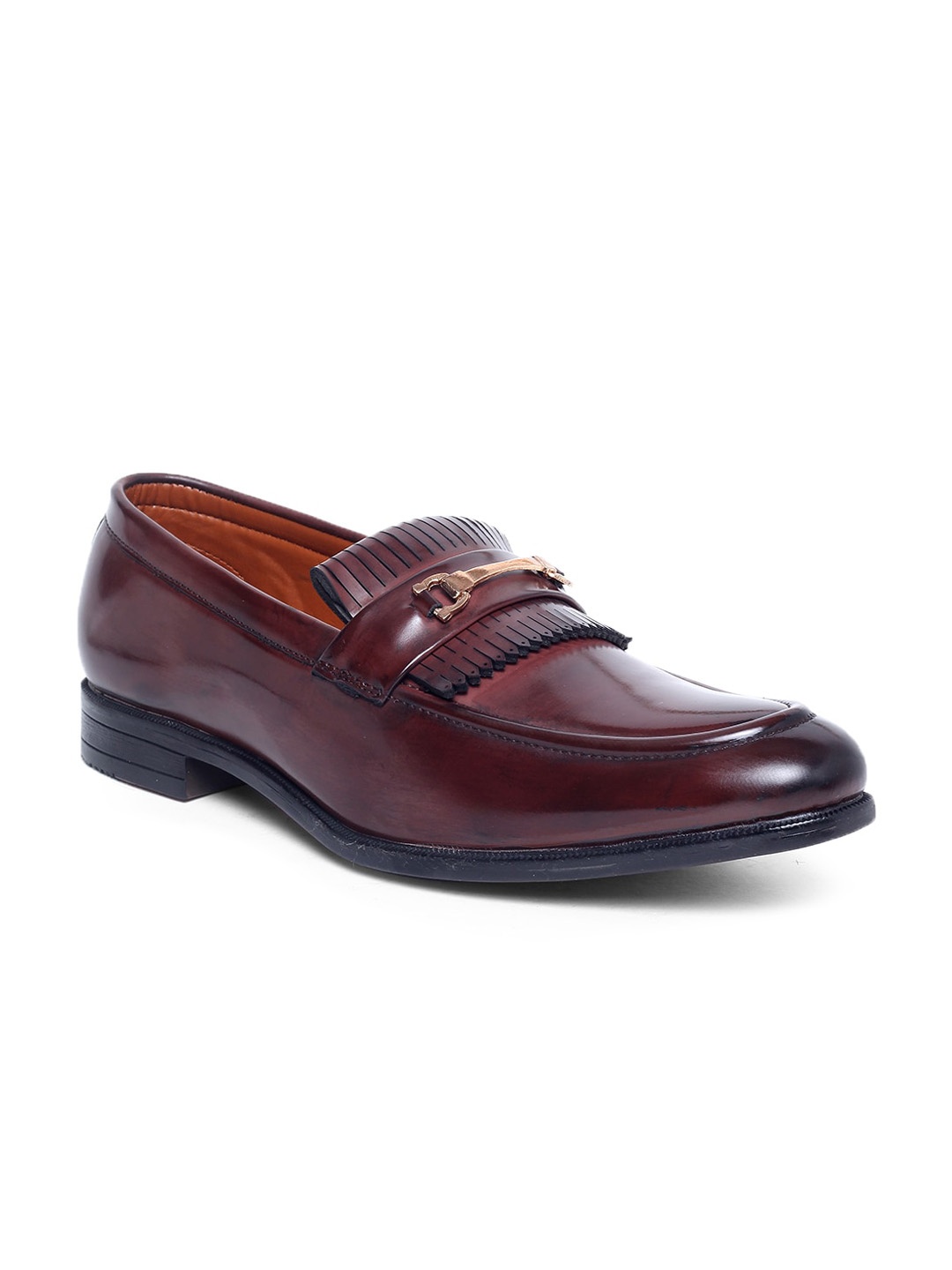 

MUTAQINOTI Men Red Patent Leather Loafers