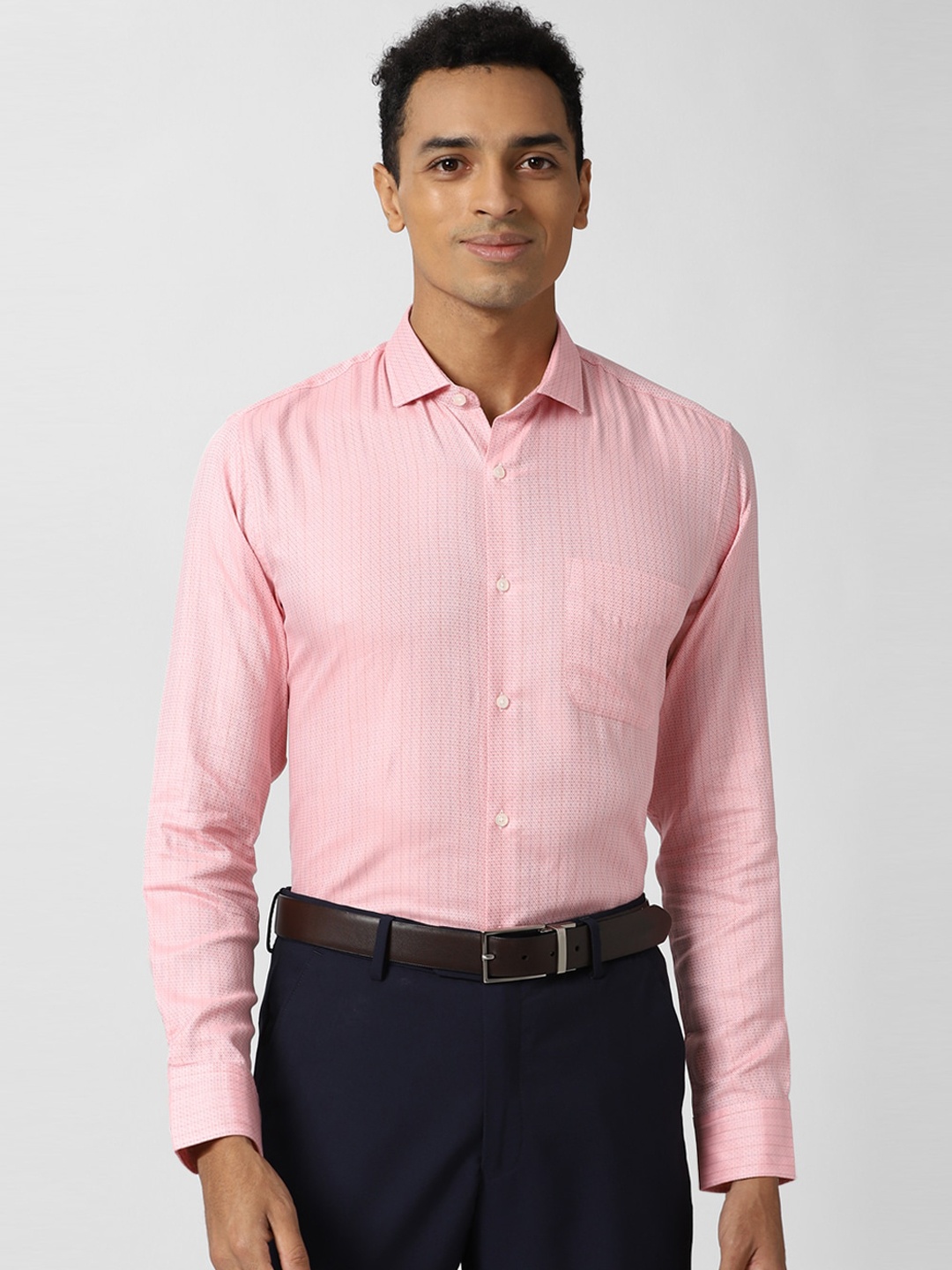 

Peter England Men Pink Opaque Casual Shirt