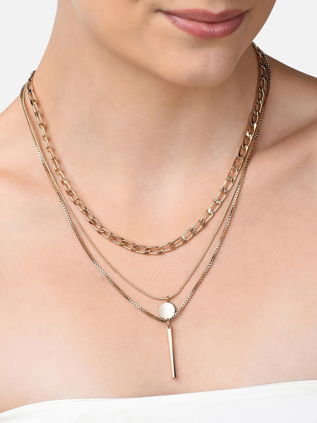 

AMI Women Gold-Toned & Plated Layered Necklace
