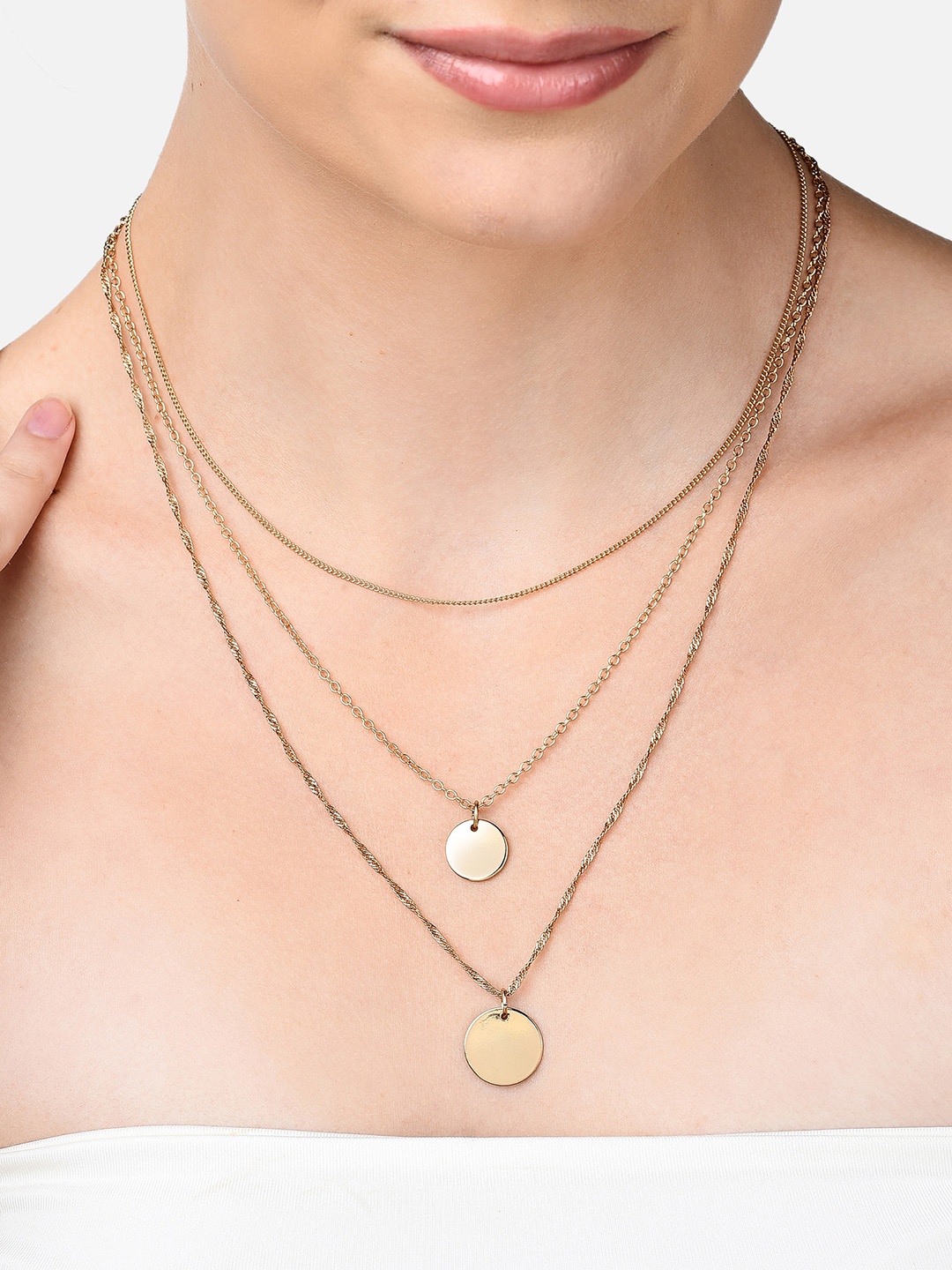 

AMI Women Gold Tone Layered Necklace