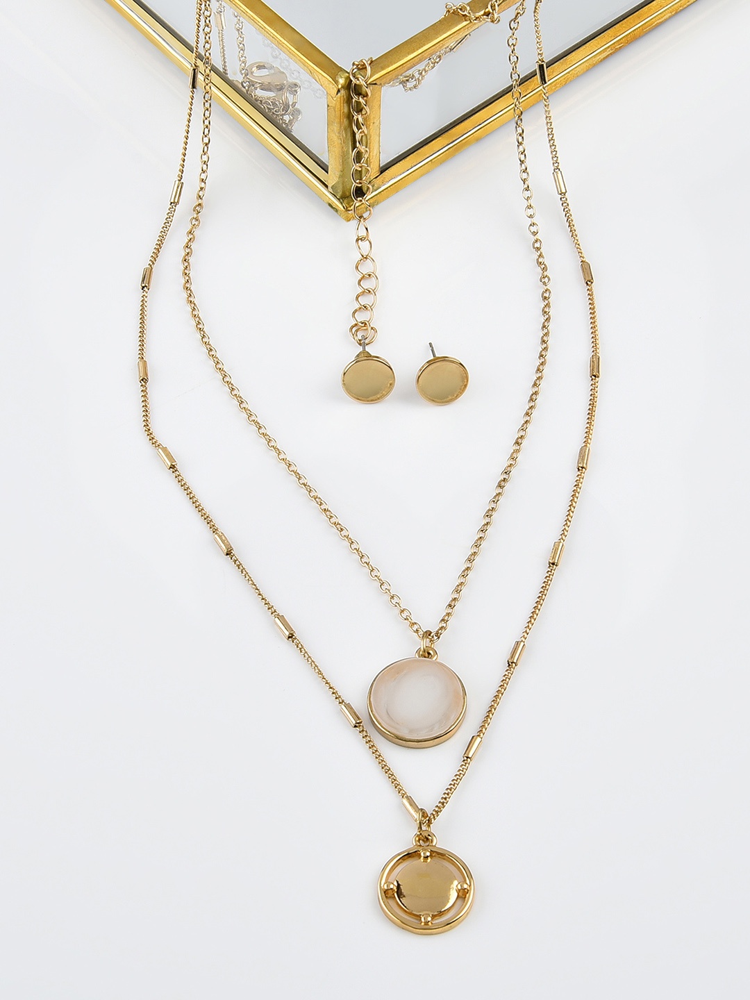 

AMI Women Gold Tone Contemporary Layered Necklace