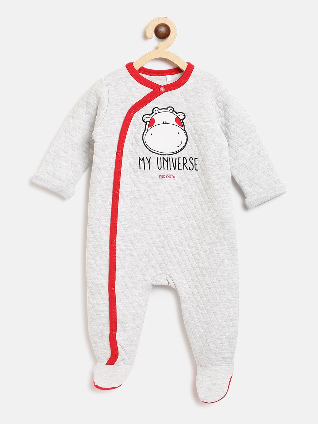 

Chicco Infant Kids Grey & Red Printed Sustainable Sleepsuit