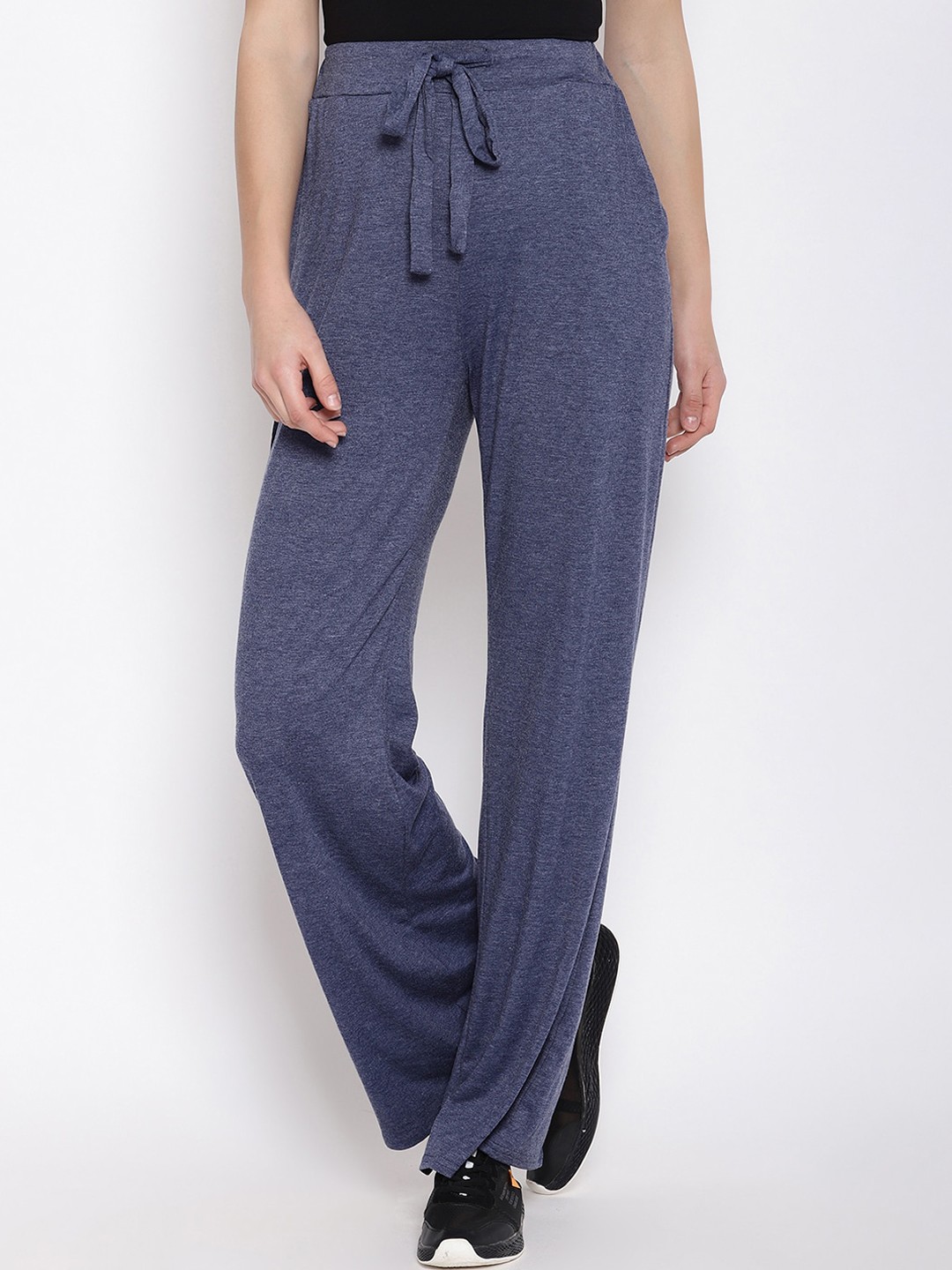 

iki chic Women Navy Blue Solid Straight Fit Track Pant