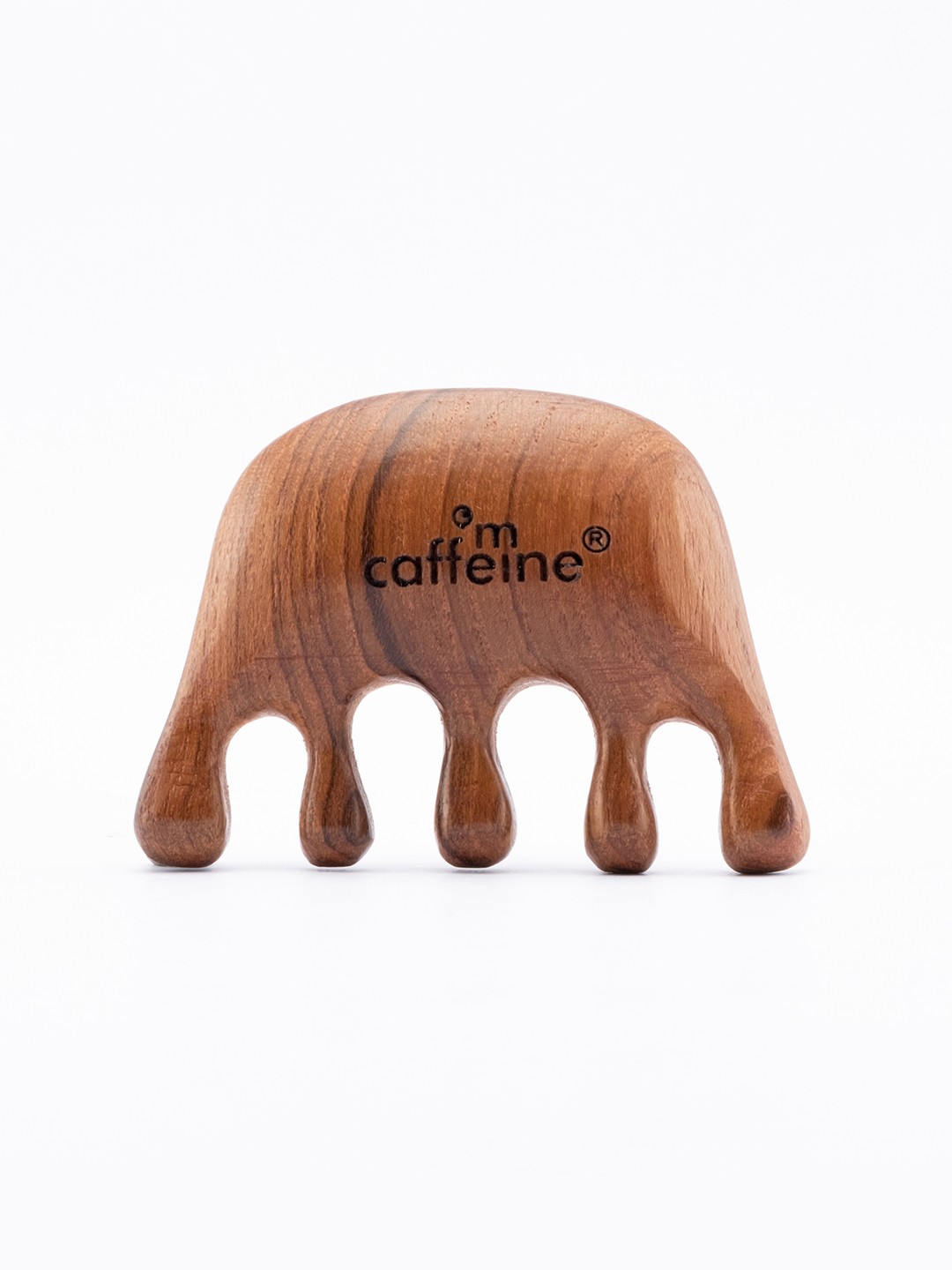 

MCaffeine Sustainable Teakwood Head Massage Comb - Stimulates Roots & Improves Blood Circulation, Brown
