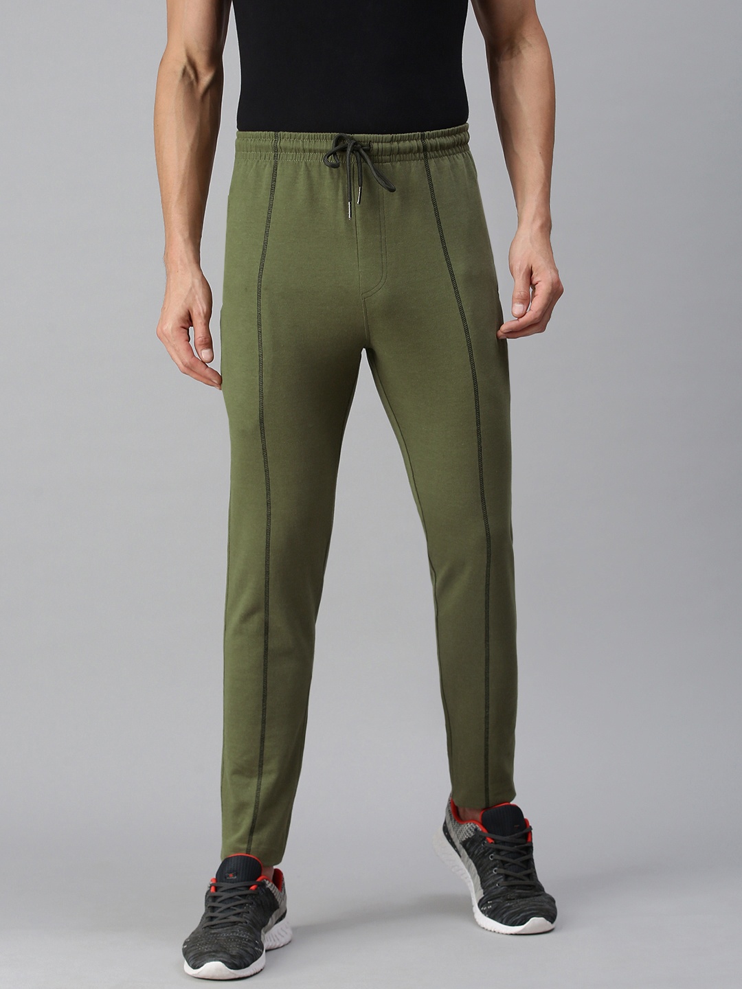 

TOM BURG Men Olive Stylish Comfortable Cotton Casual Track Pants