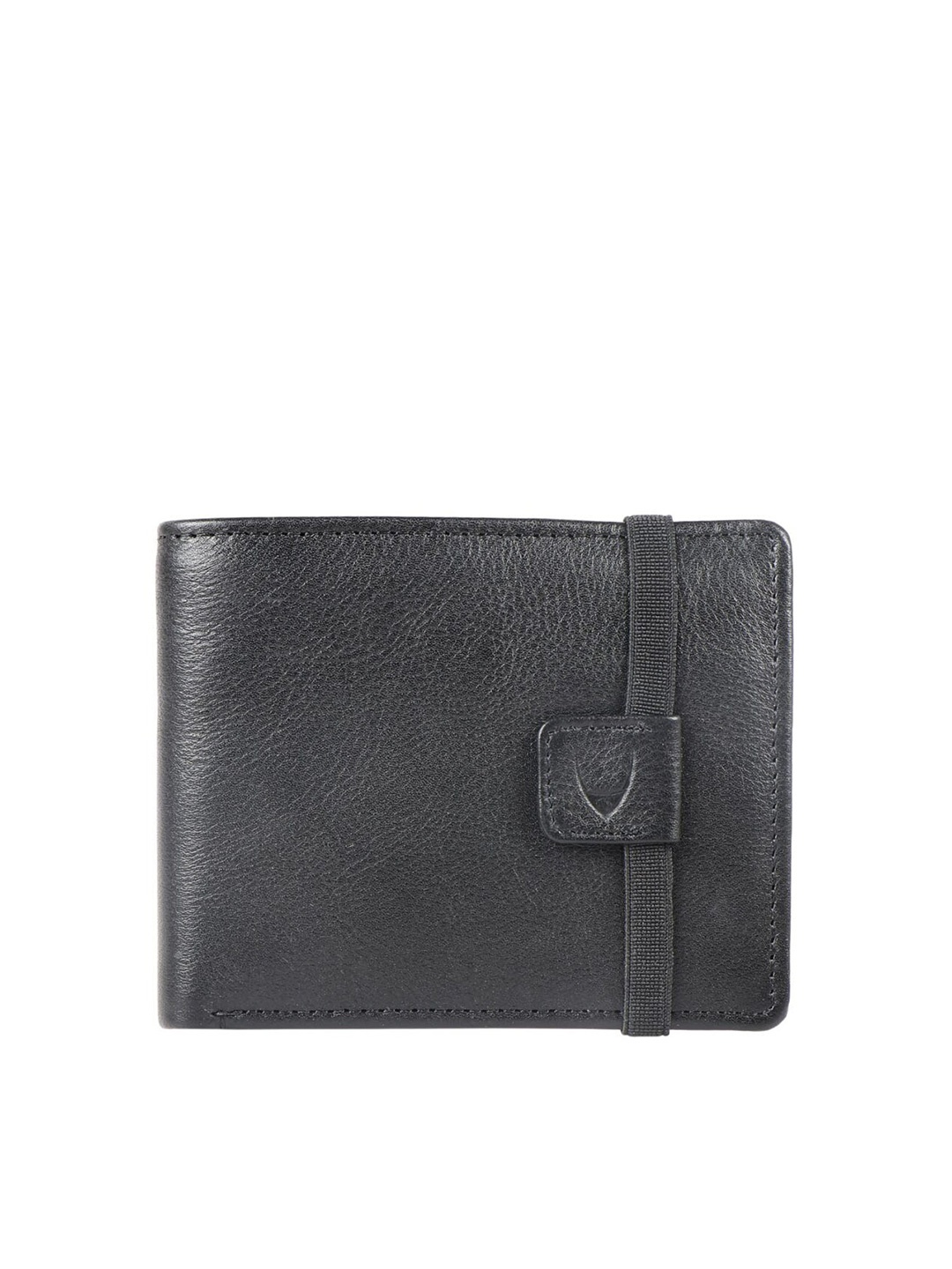 

Hidesign Men Black Textured Leather Two Fold Wallet