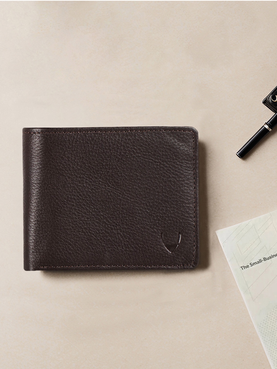 

Hidesign Men Brown Textured Leather Two Fold Wallet