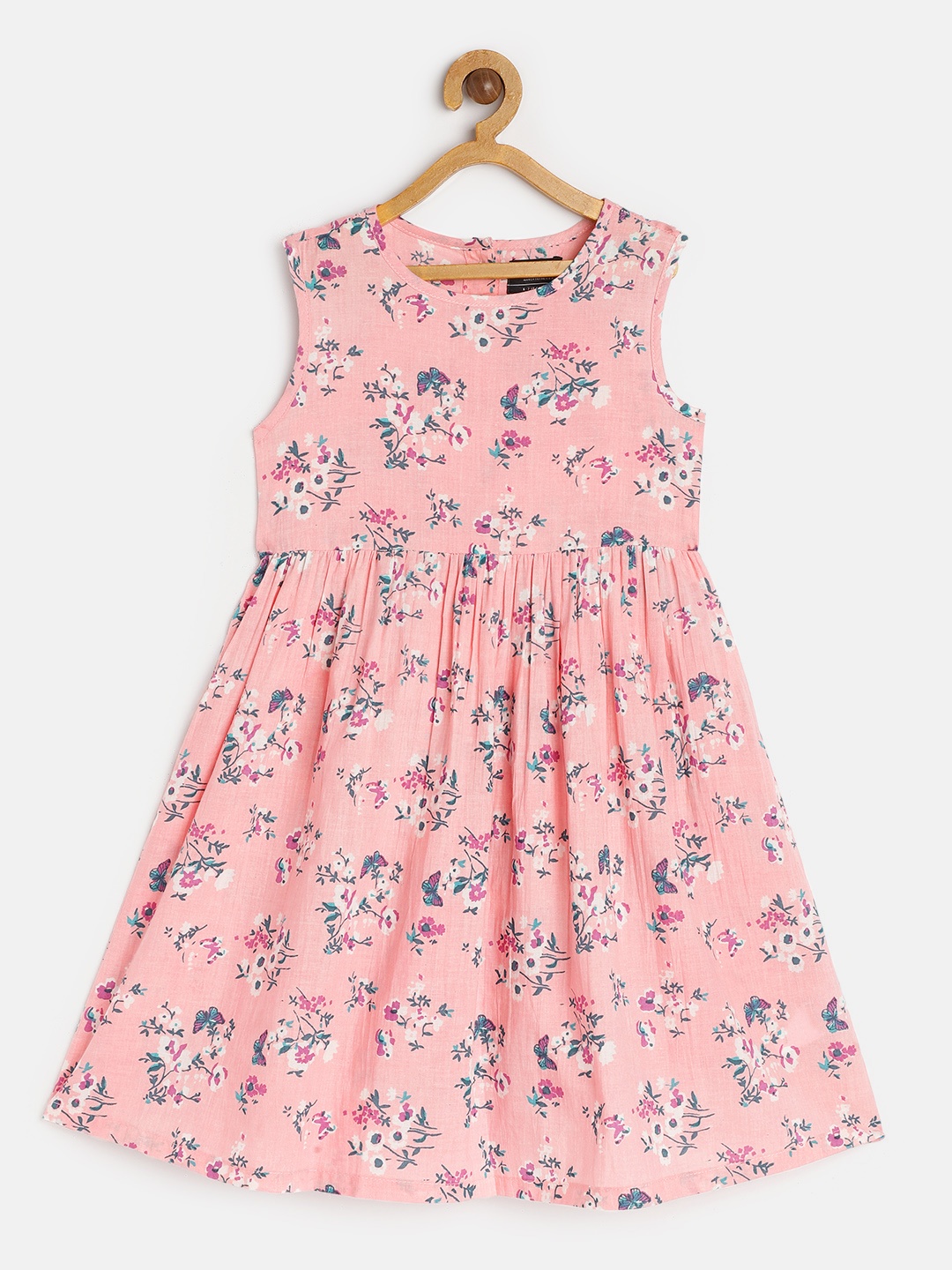 

HERE&NOW Pink Floral Pure Cotton Dress