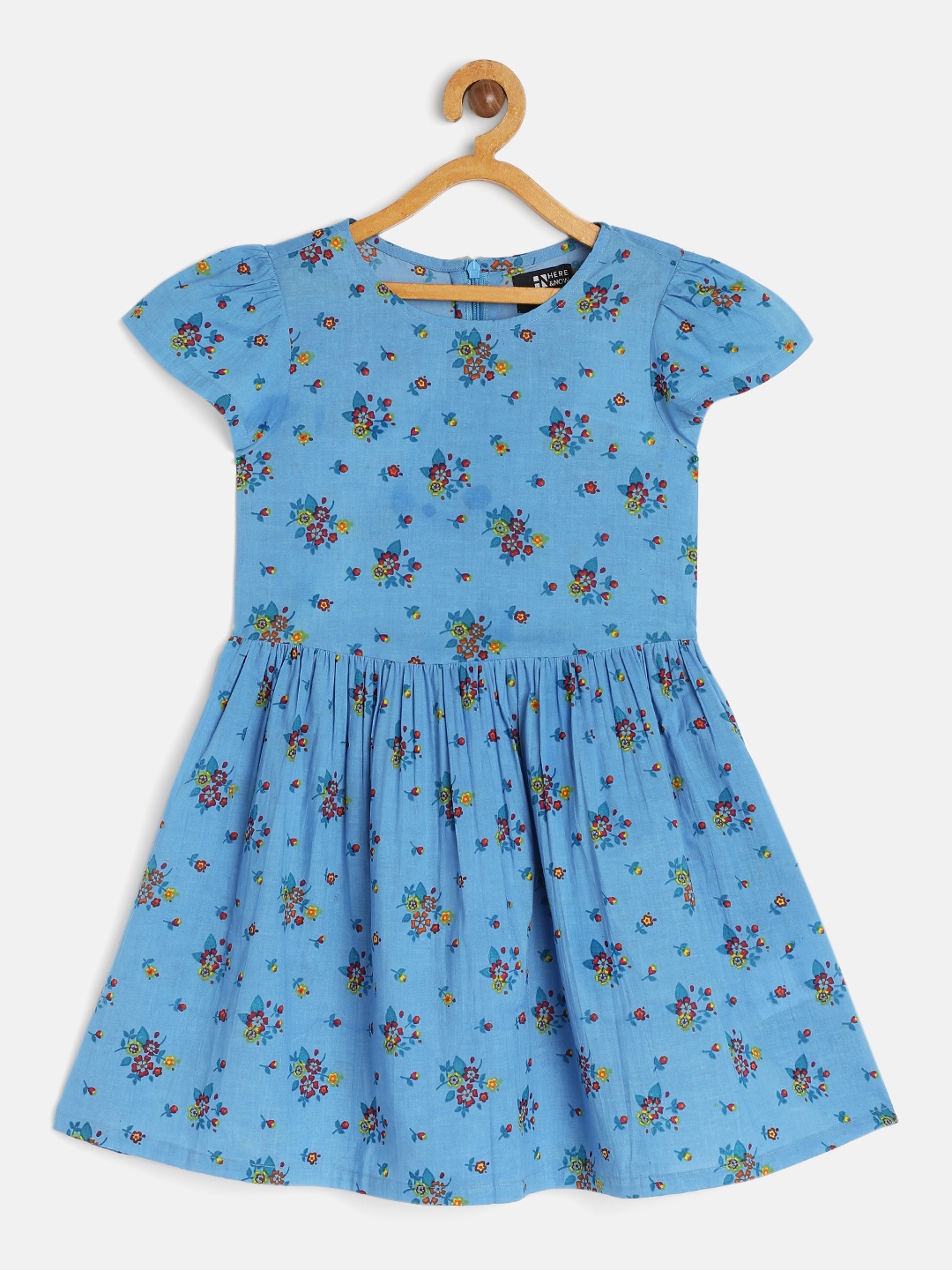 

HERE&NOW Blue Floral Pure Cotton Dress