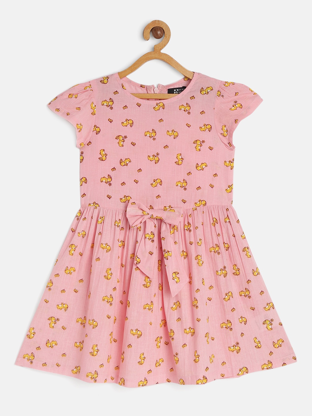 

HERE&NOW Pink Printed Pure Cotton Dress