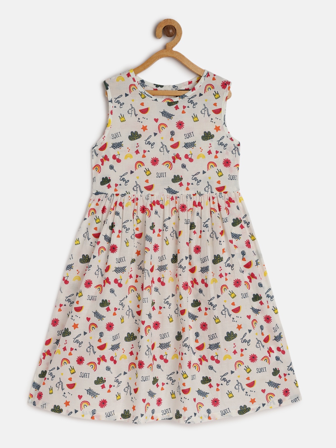

HERE&NOW White Printed Pure Cotton Maxi Dress