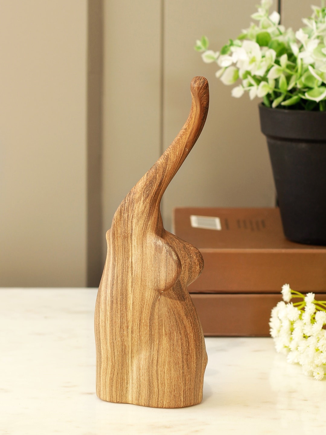 

Living Essence Brown Luna Ceramic Elephant Figurine