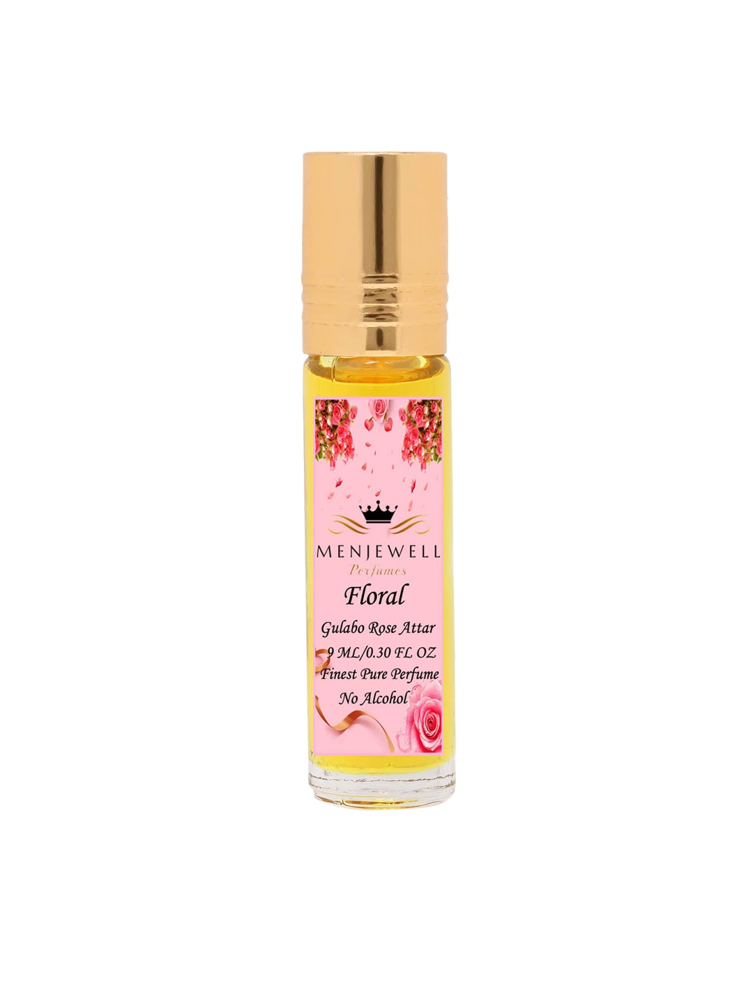 

Menjewell Floral Gulabo Rose Long Lasting Attar Perfume - 9 ml, Transparent