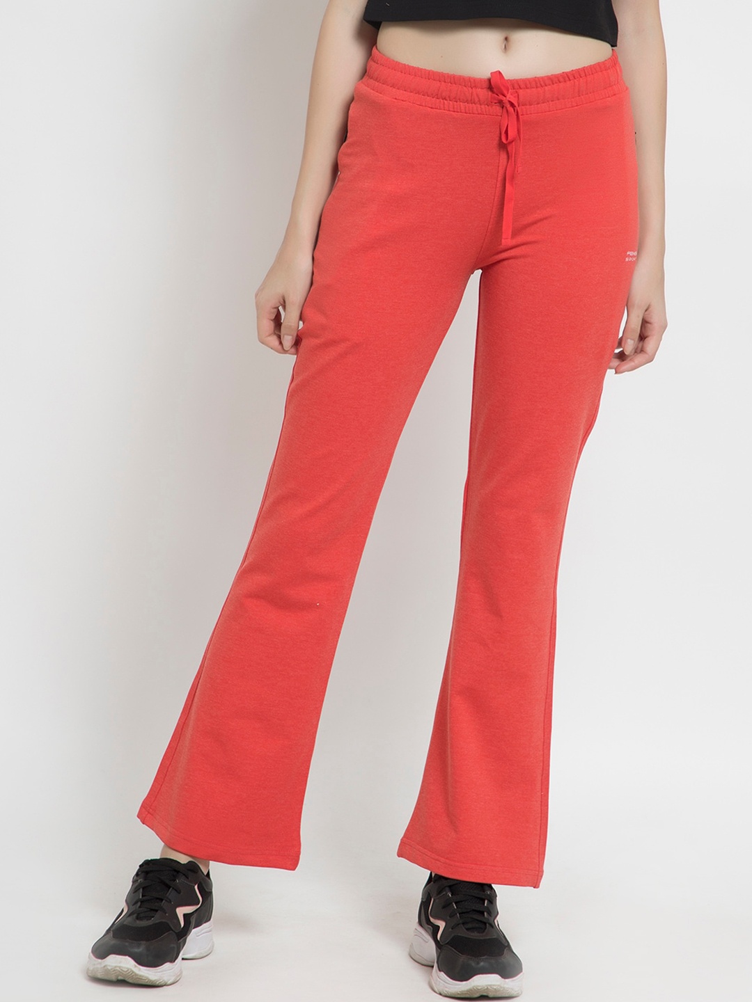 

FEMEA Women Red Solid Bootcut Cotton Track Pants