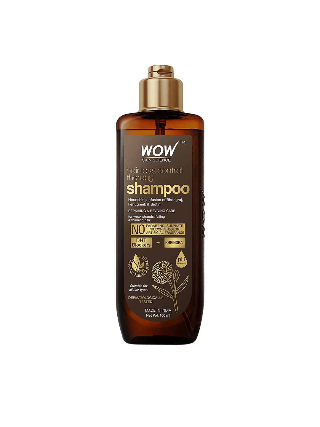 

WOW SKIN SCIENCE Hair Loss Control Therapy Shampoo 100 ml, Transparent